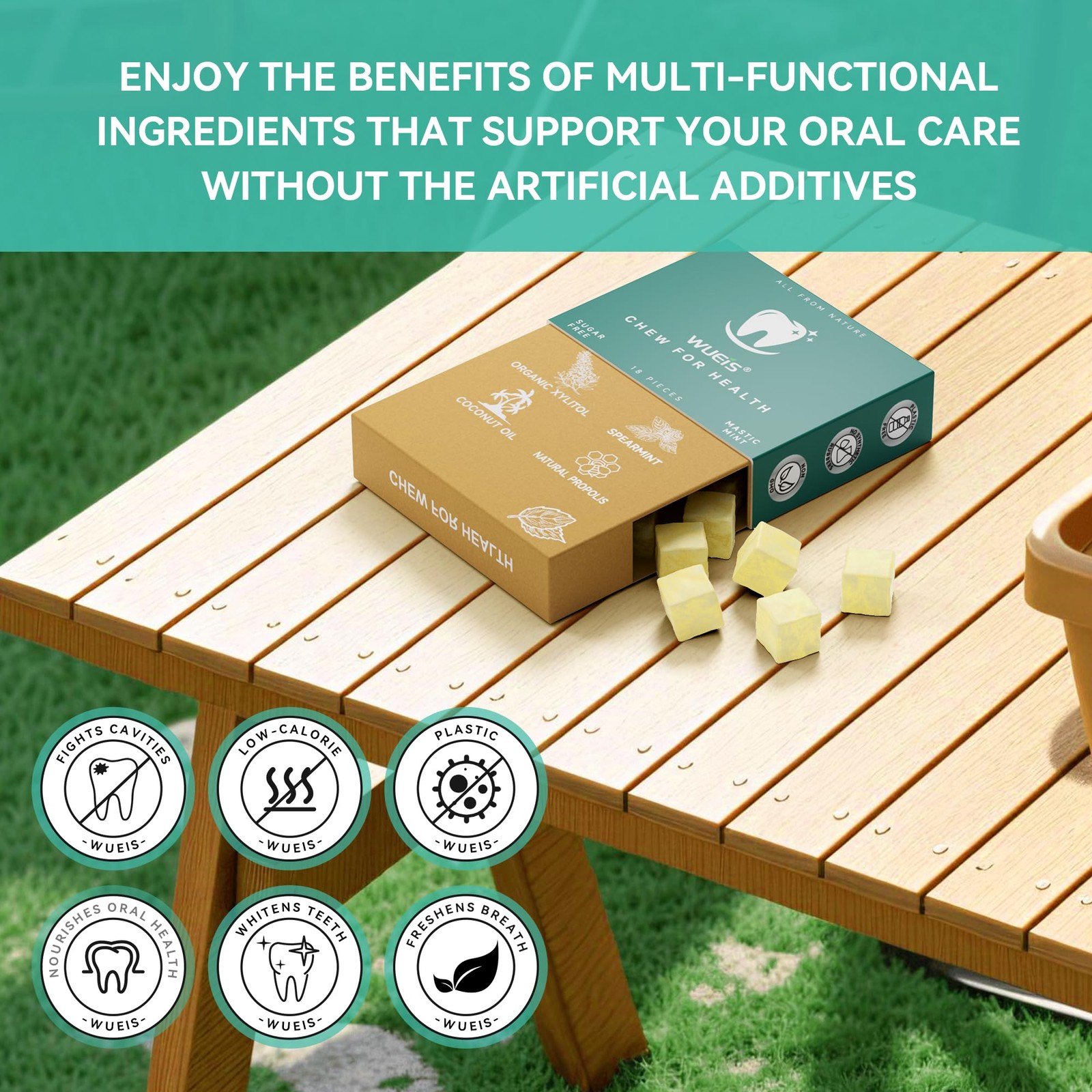 Remineralizing Chewing Gum Frankincense Mint 4-Pack 18 Sugar-Free Pieces