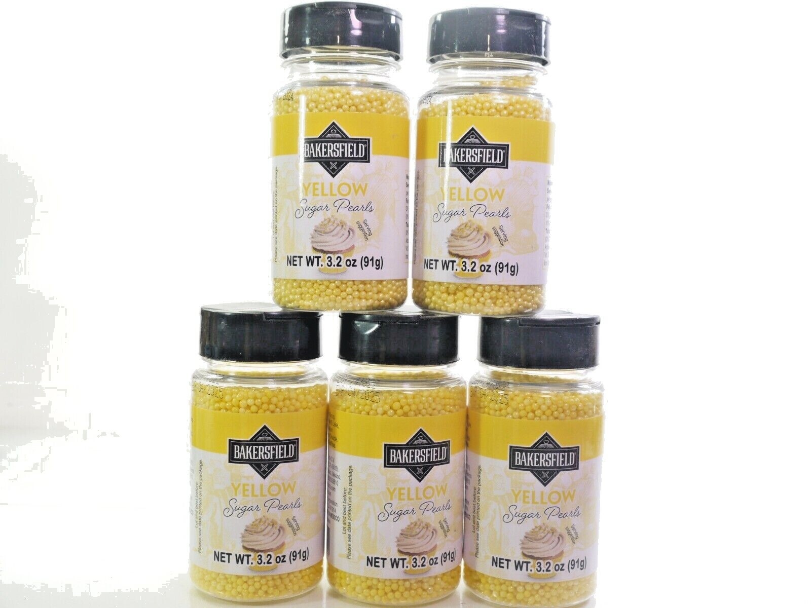 Bakersfield Edible Sugar Pearl Small Yellow Pearls 3.2oz each Bottle pick you
