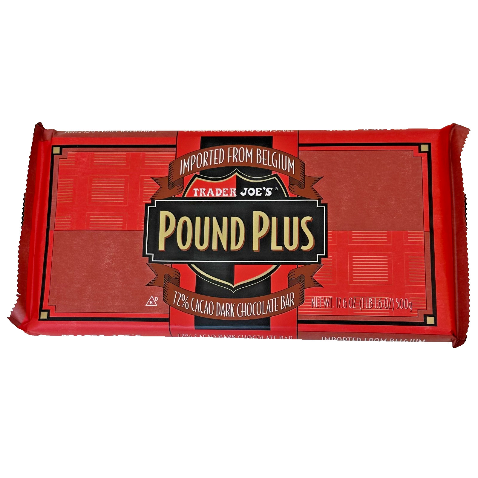 TRADER JOE’S HUGE BELGIUM POUND PLUS 72% DARK CHOCOLATE BAR 1 Lb 1.6 oz