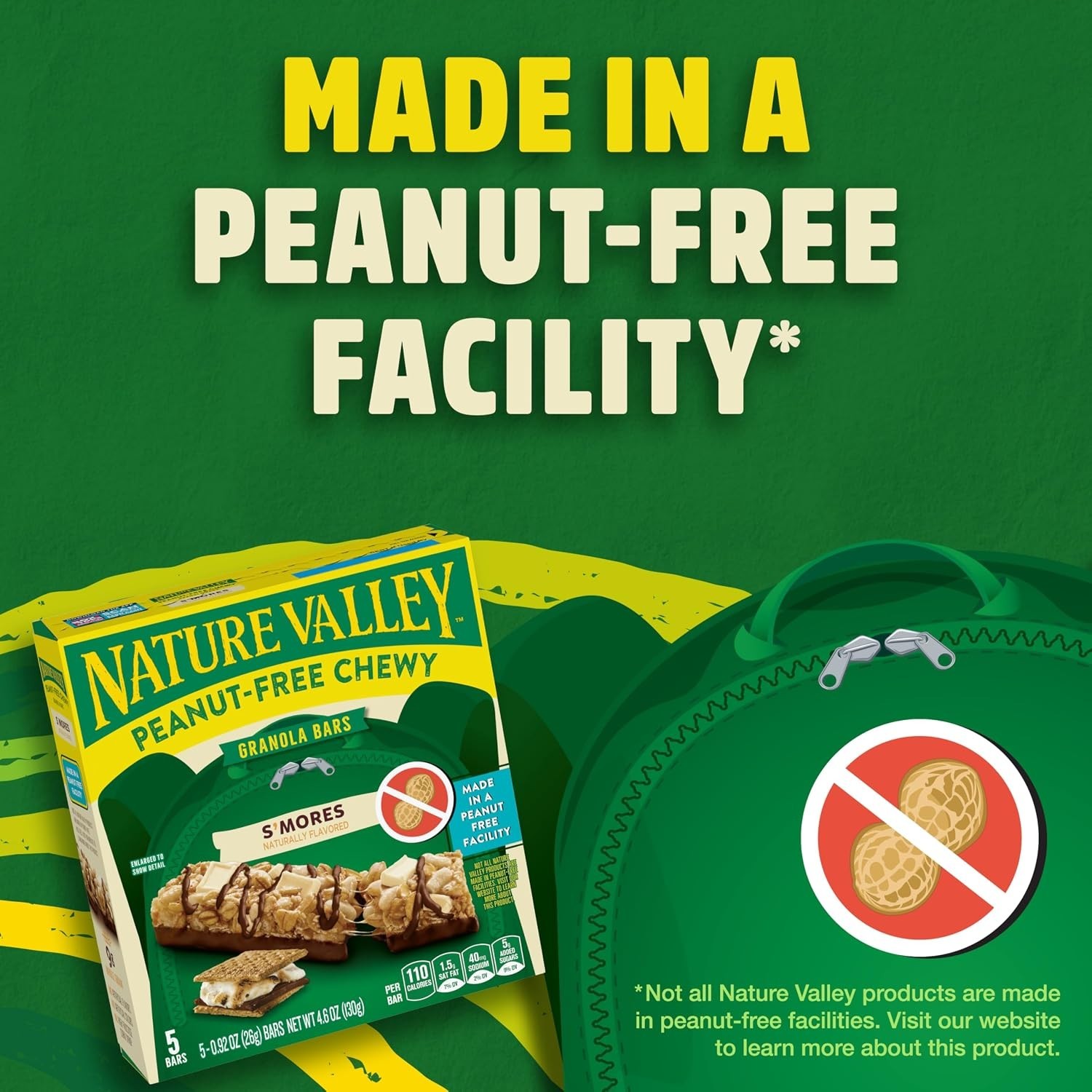 5-Pack Peanut-Free S’mores Chewy Granola Bars, Perfect for Instant Snacking