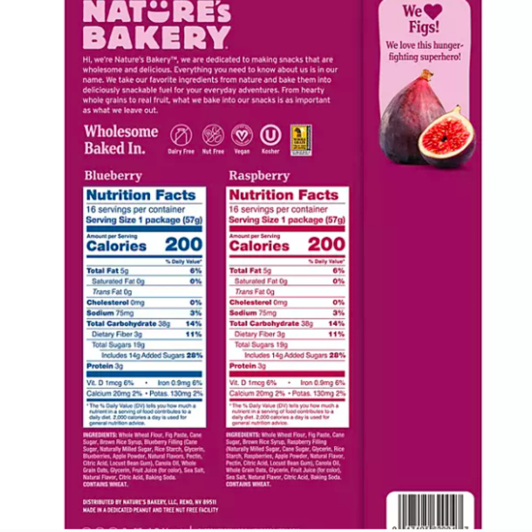 Nature’s Bakery Fig Bars Variety Pack 2 oz 32 ct