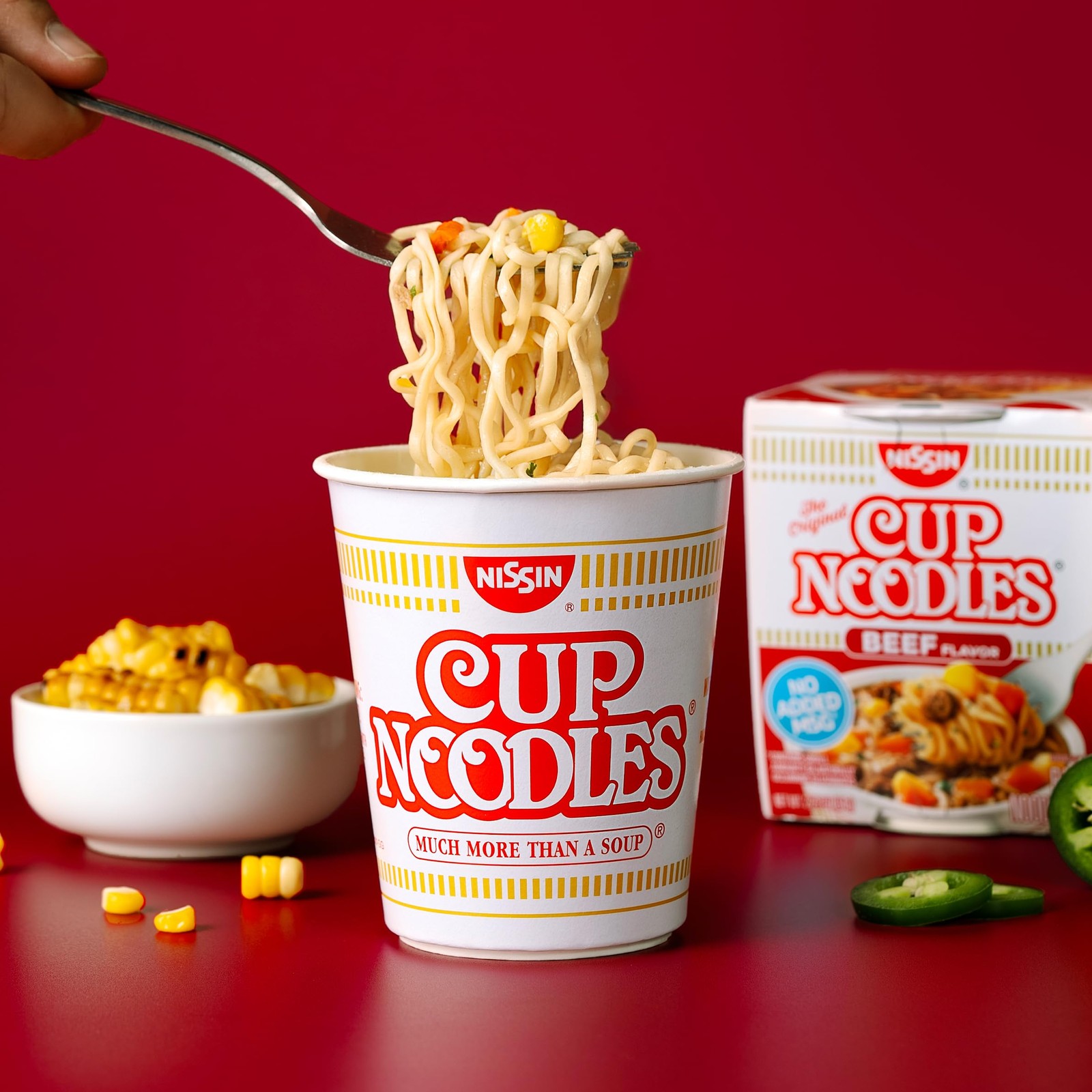 Nissin Cup Noodles Soup, Beef Flavor, Microwaveable 2.25 Ounce (Pack of 12)