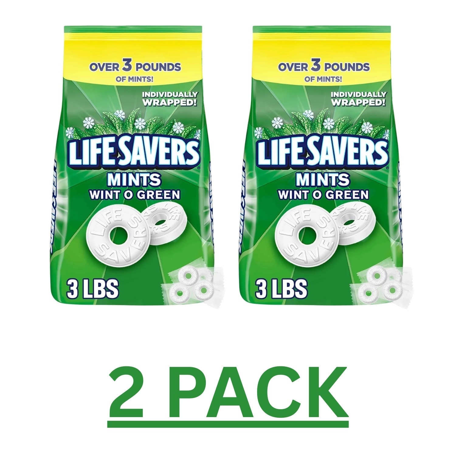 2 PACK – Life Savers Wint-O-Green Mints Hard Candy, Total (6lbs) Free Shipping
