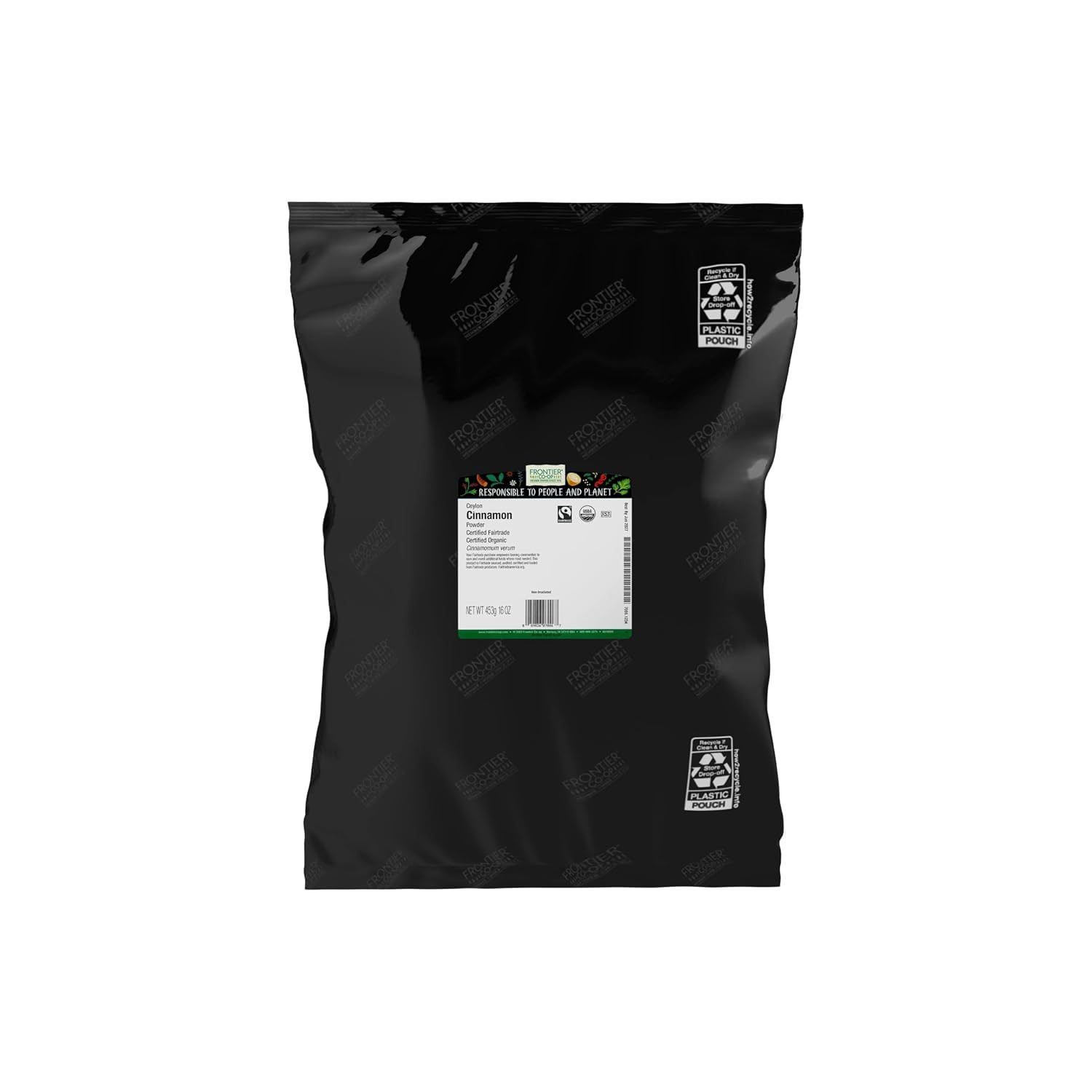 Frontier Co-Op Organic Ceylon Cinnamon, Ground, Fairtrade Certified, 16 Oz, Bulk
