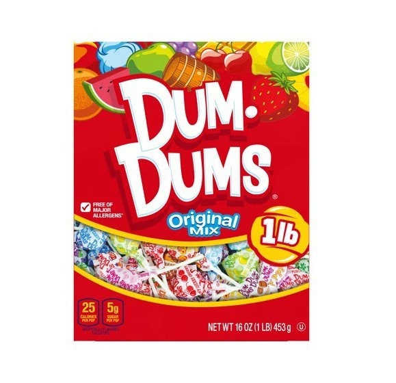 Dum Dums Original Mix Lollipop Suckers, Assorted Flavors Hard Candy 16oz CandyDu