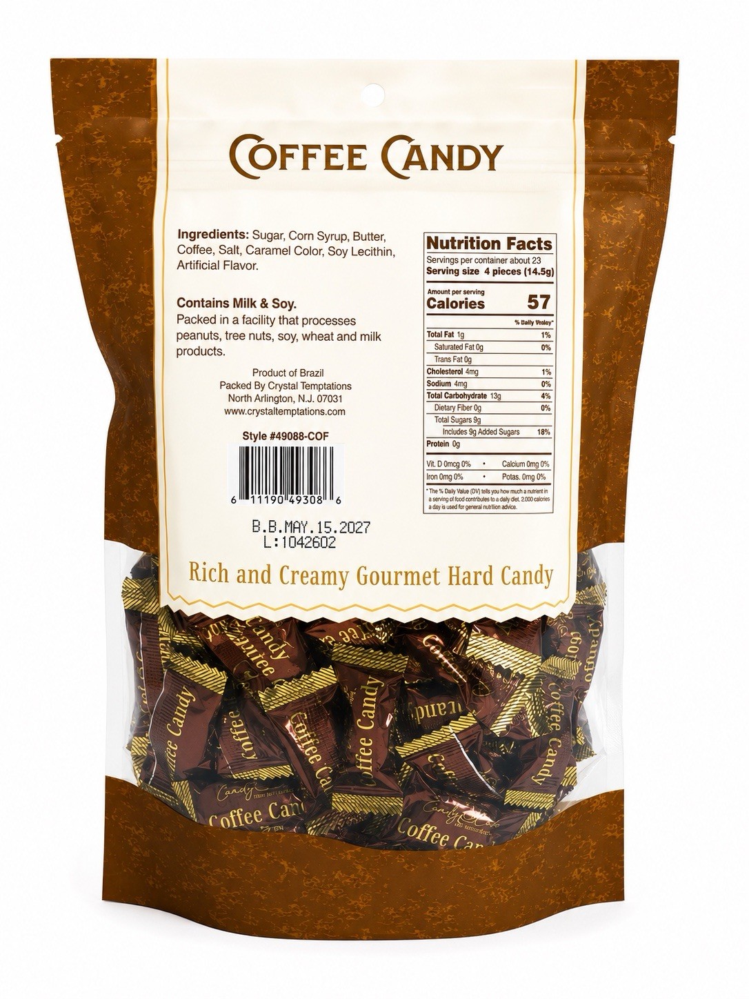 Candy Cafe Coffee Candy Gourmet Hard Candy 12 oz Rich Creamy Coffee Flavor Candy