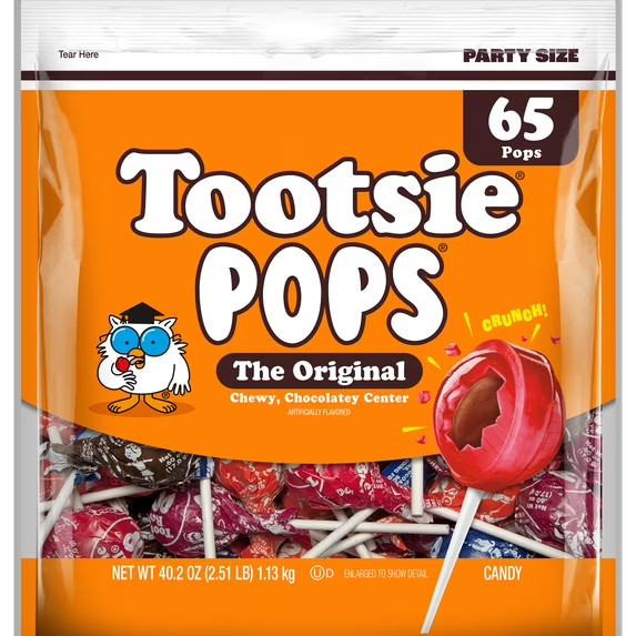 Tootsie Pops, Assorted Peanut Free and Gluten Free Lollipops, 65 COUNT