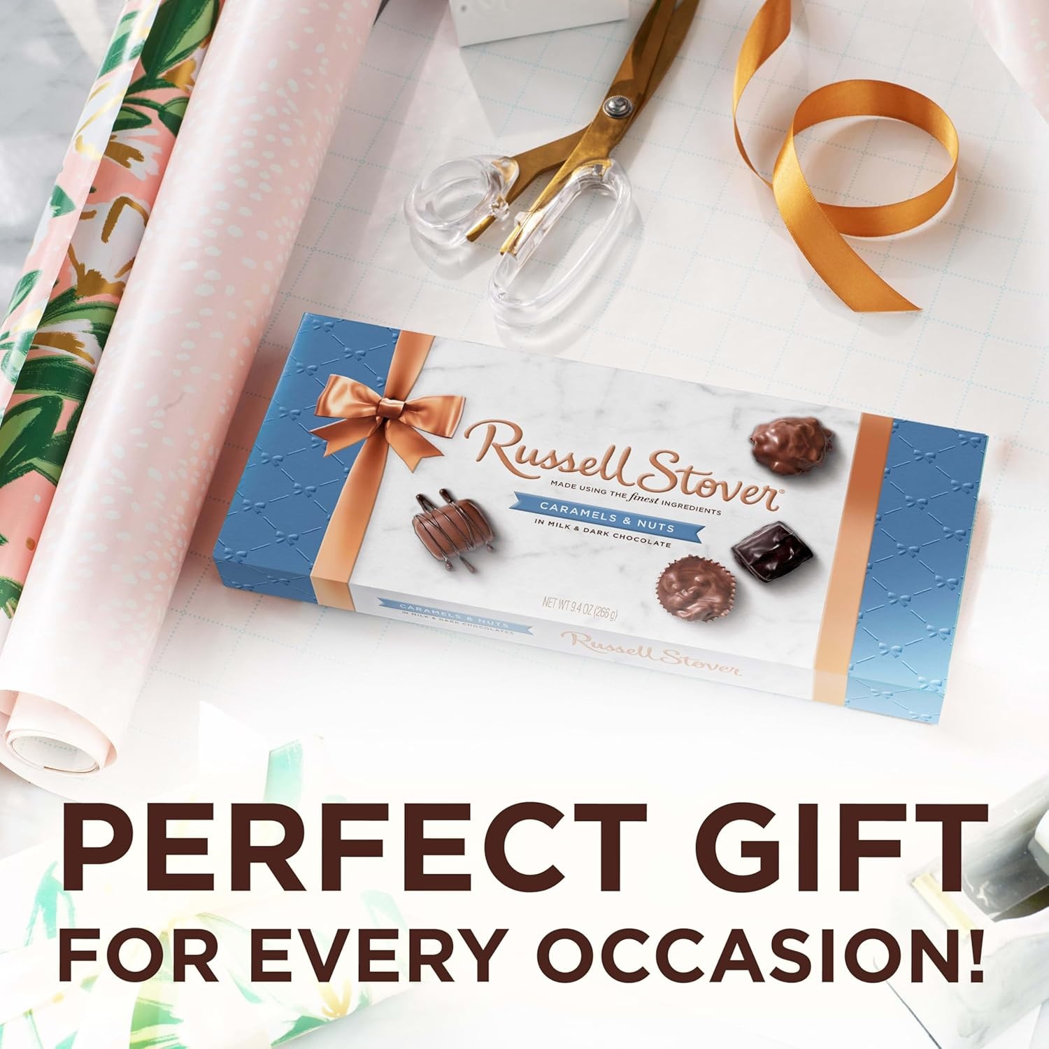 Russell Stover Caramel & Nuts Milk & Dark Chocolate Gift Box 9.4oz Mother’s Day