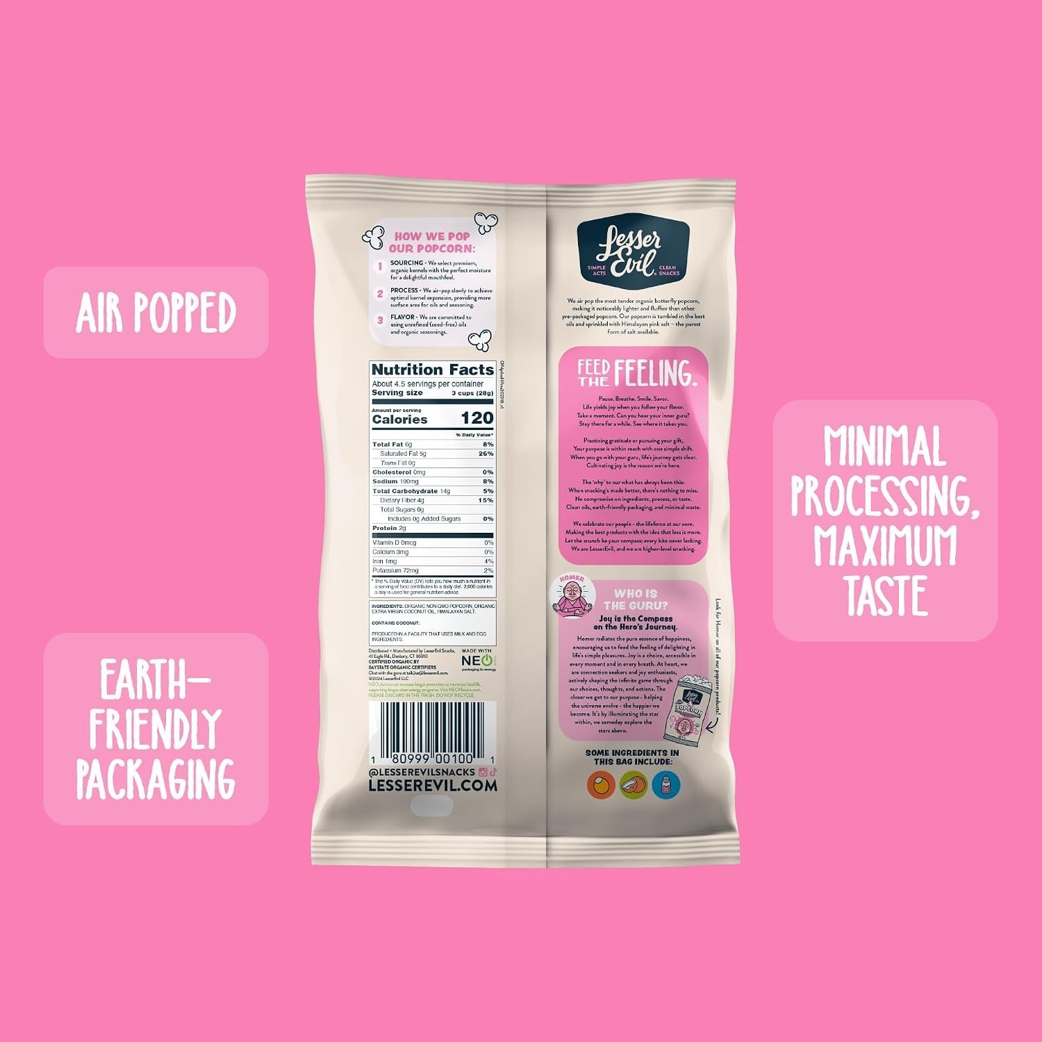 Gourmet Himalayan Pink Salt Popcorn – 4.6 Oz & Gluten Free Snack