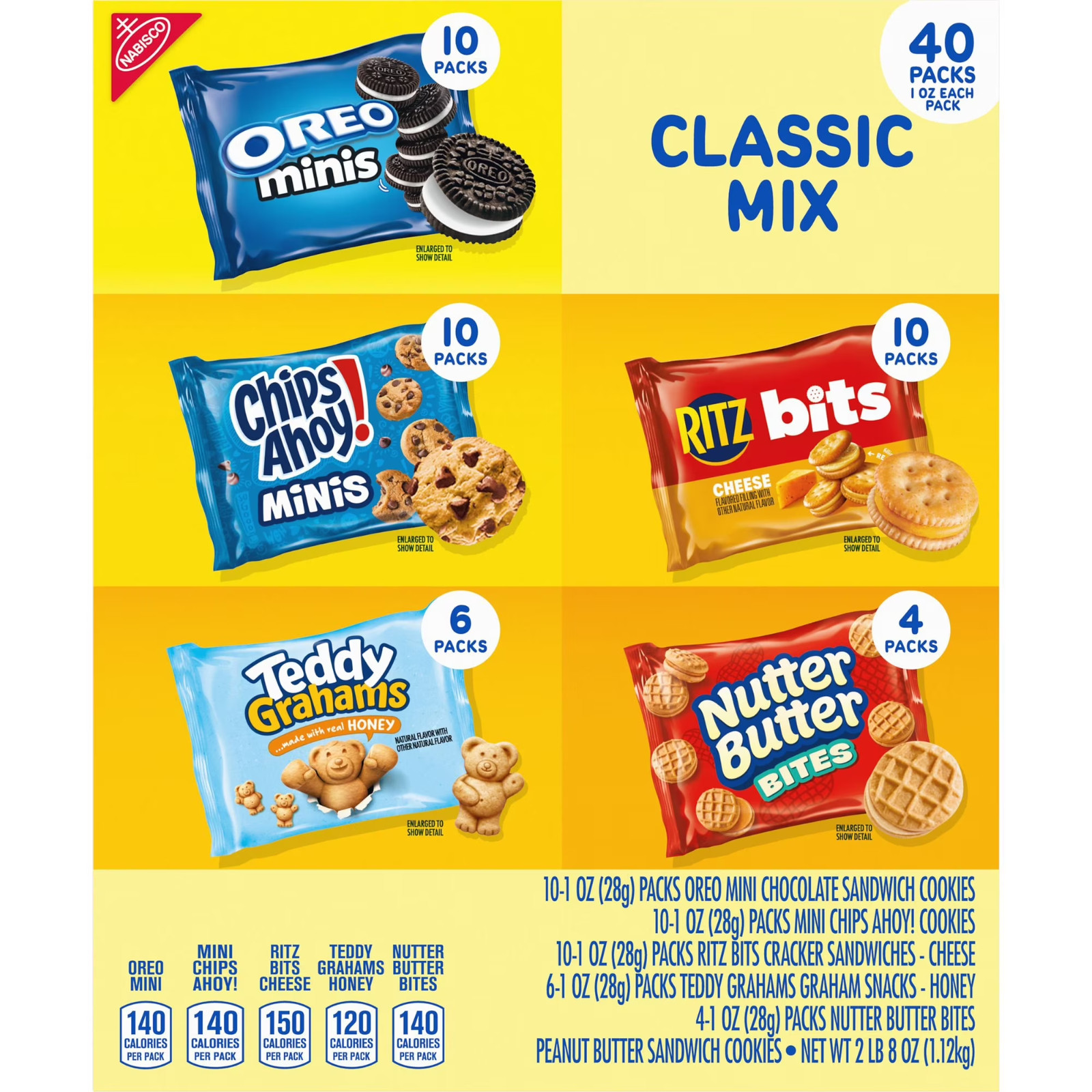 Nabisco Classic Mix Cookie & Cracker, Variety Pack, 40 pk.