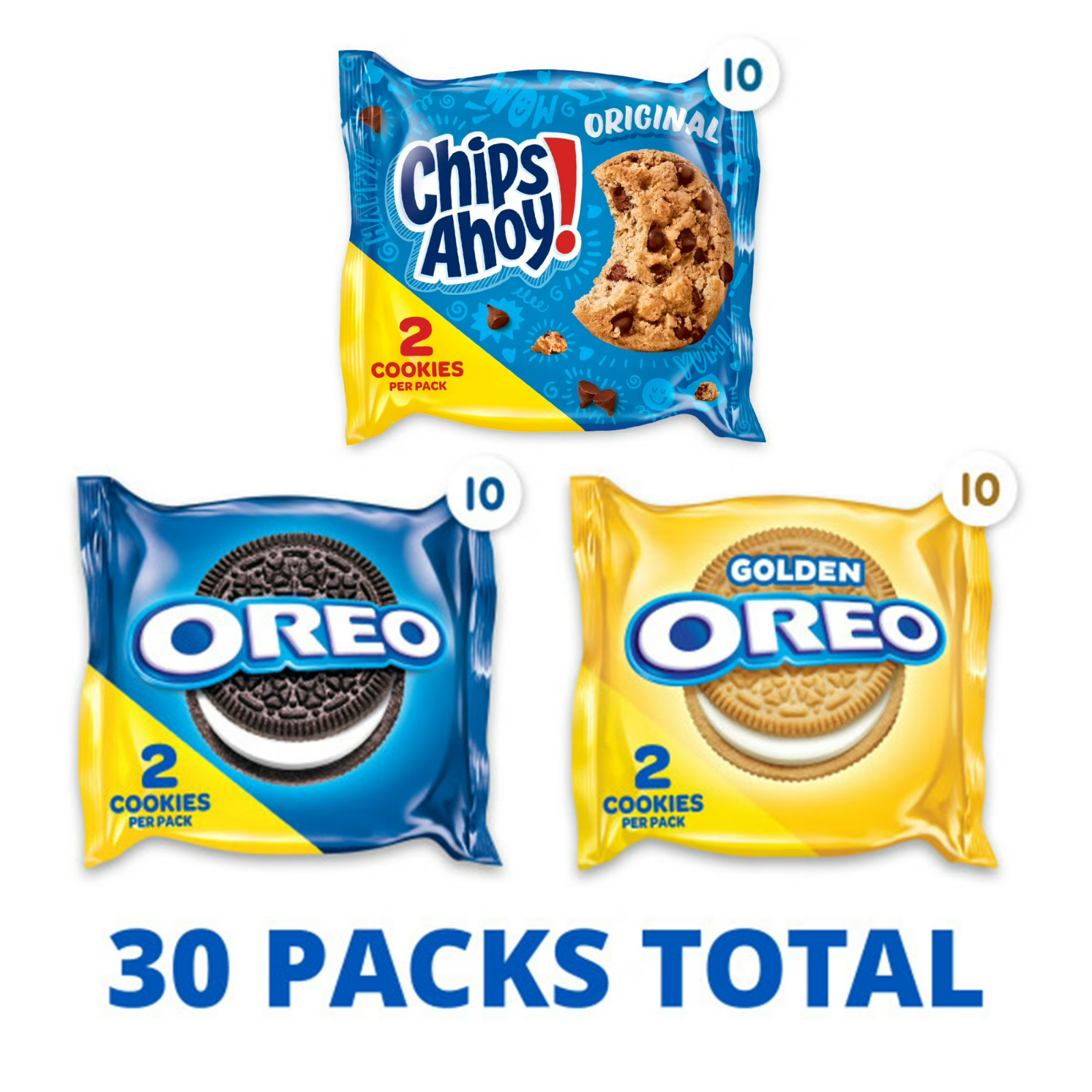 Nabisco Sweet Treats Cookie Variety Pack OREO, OREO Golden & CHIPS AHOY!, 30 …