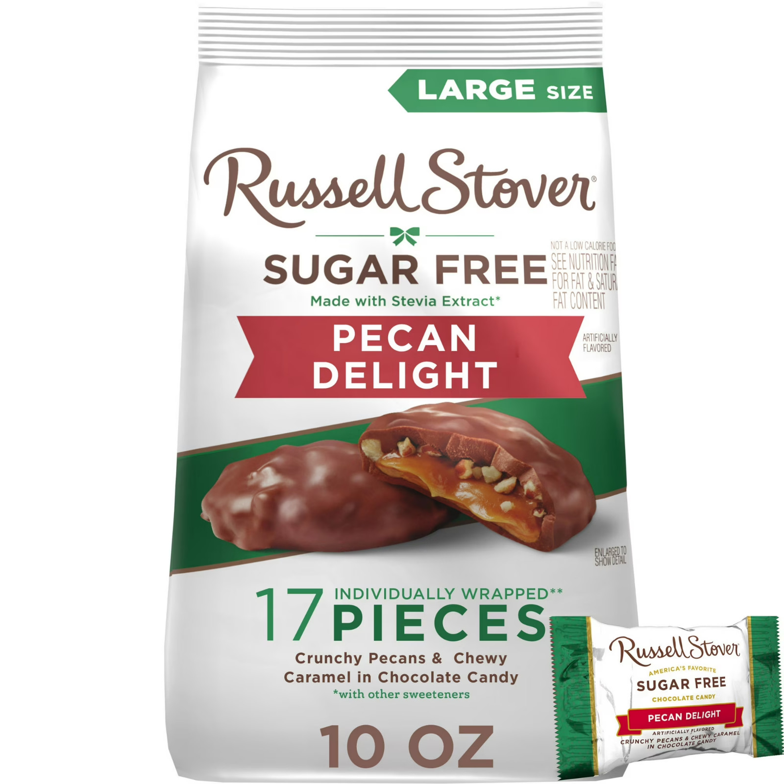 Russell Stover Sugar Free Pecan Delight Chocolate Candy 10 oz Bag Free Ship