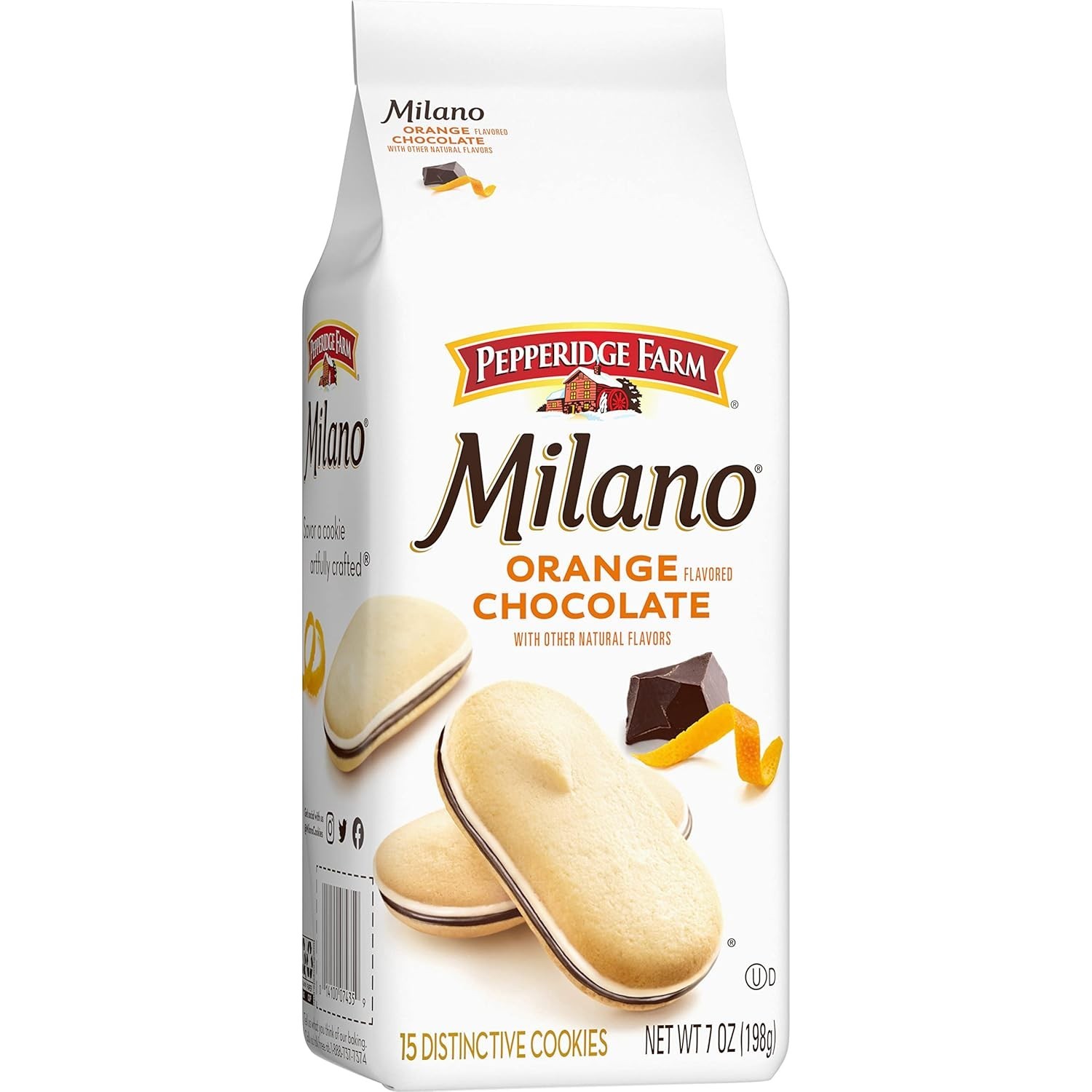 Indulge in Milano Cookies: Chocolate Orange Flavor, 7 Oz Size, 15 Crispy Cookies