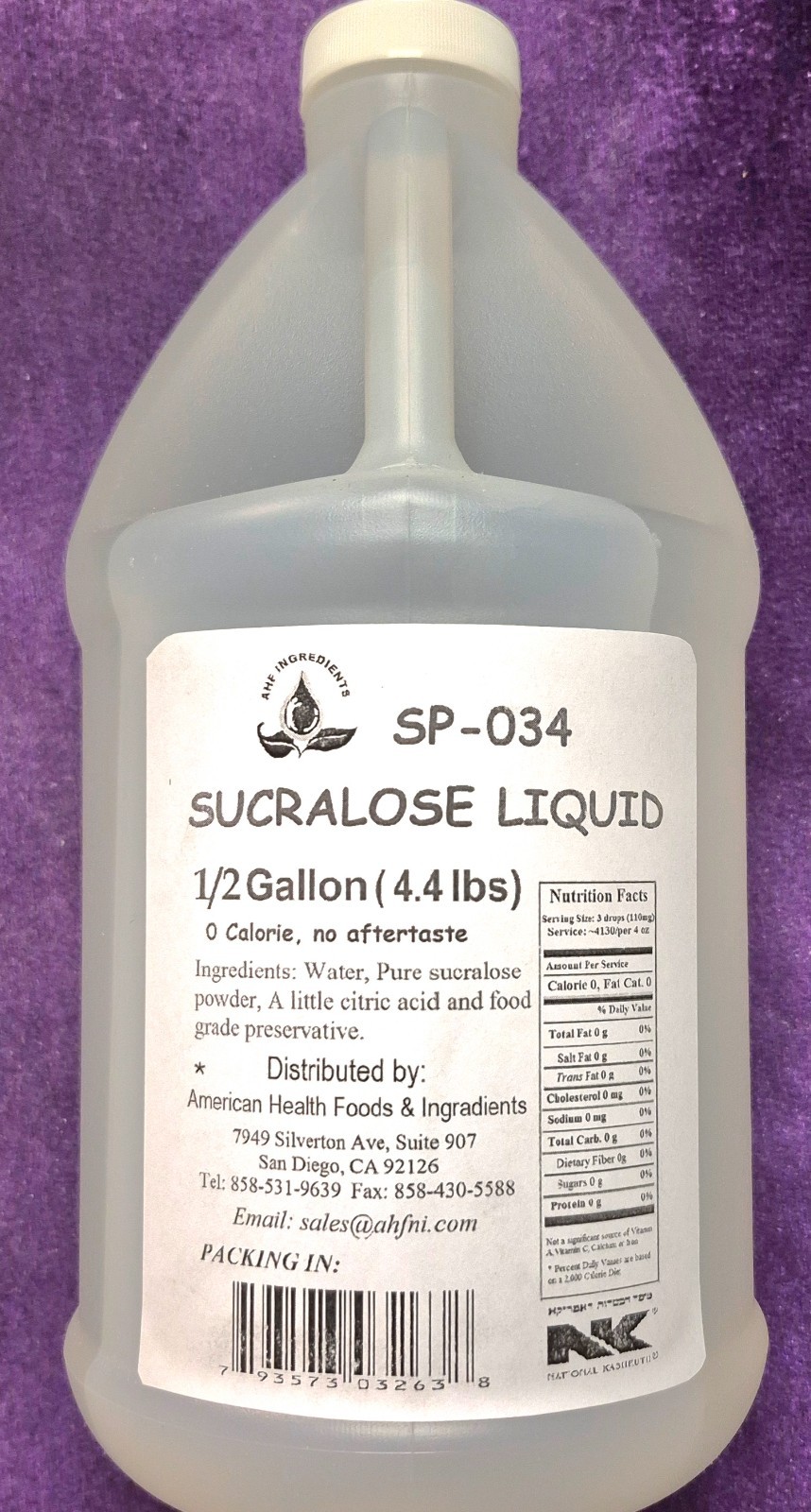 Sucralose lIquid (0-Cal ) 1/2 gallon