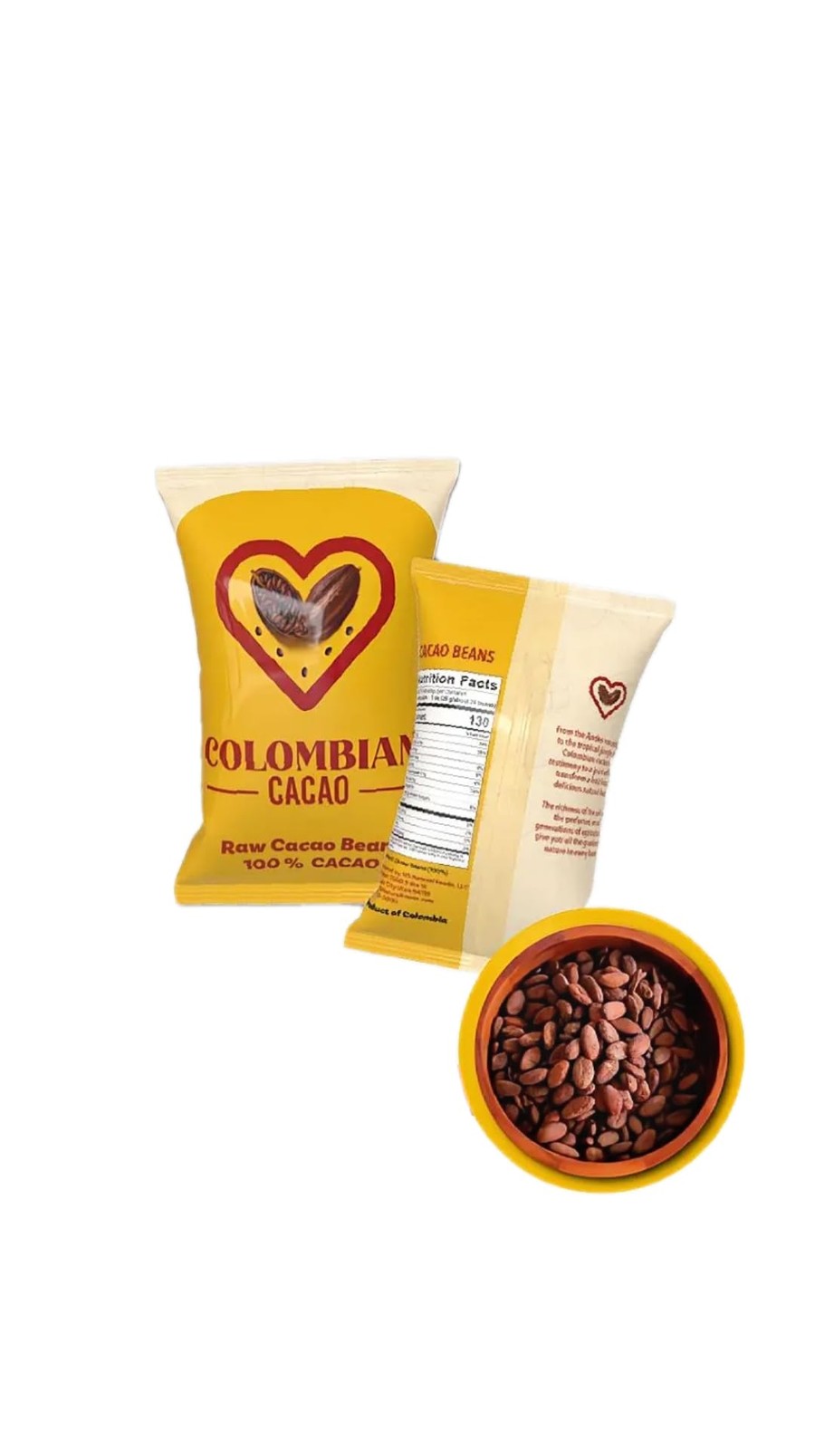 Raw Cacao Beans Unroasted – 100% Pure Colombian Whole 16.0144 Ounce