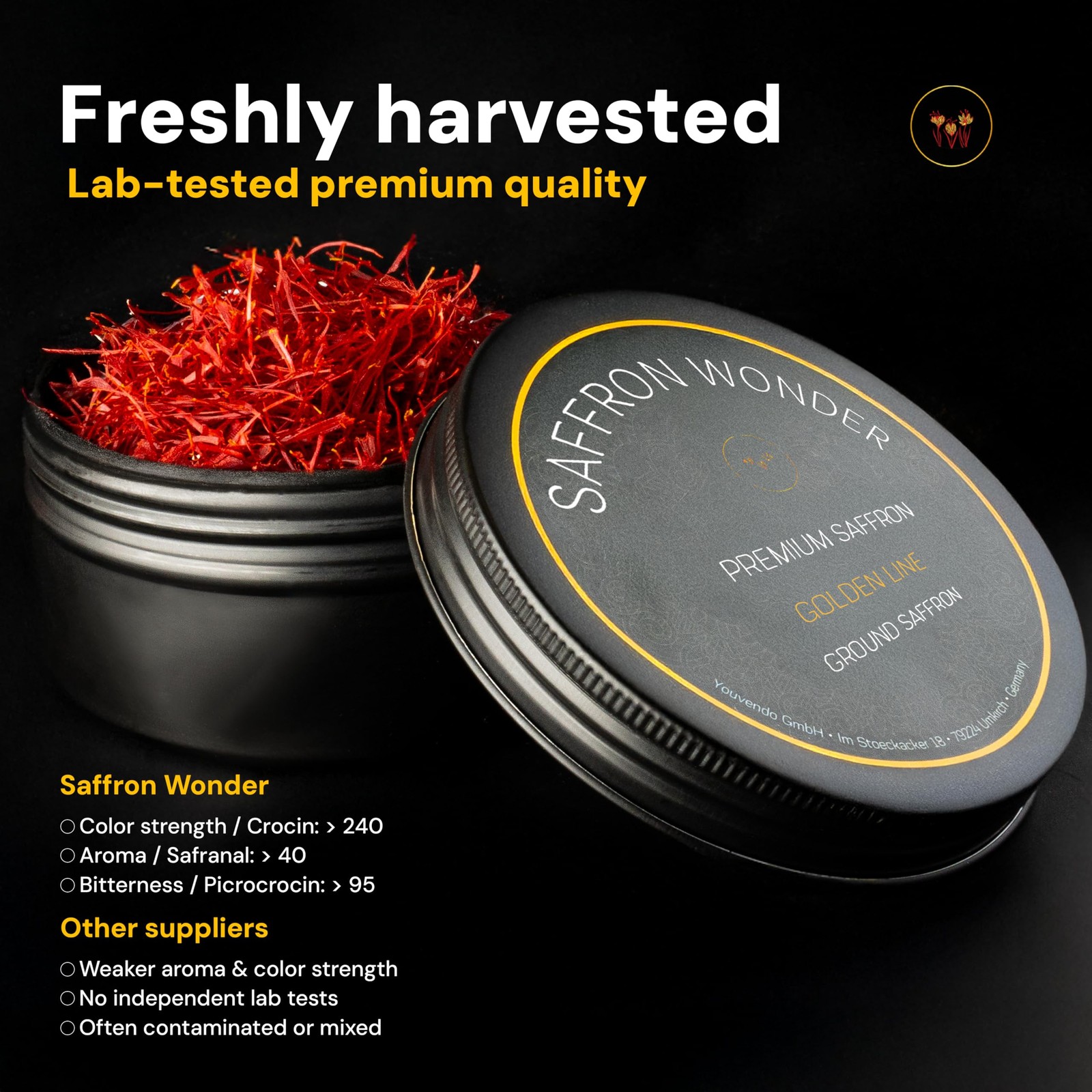 Saffron – Premium Super Negin Saffron Threads, Hand-Harvested & Naturally Dri…