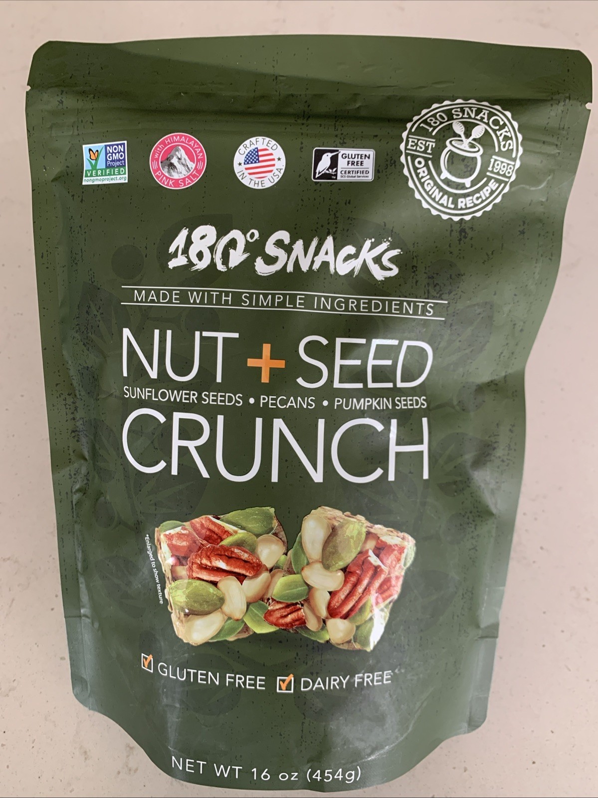180 Snacks Nut + Seed Crunch, Sunflower Seeds, Pecans, Pumpkin Seeds 16 Oz Bag