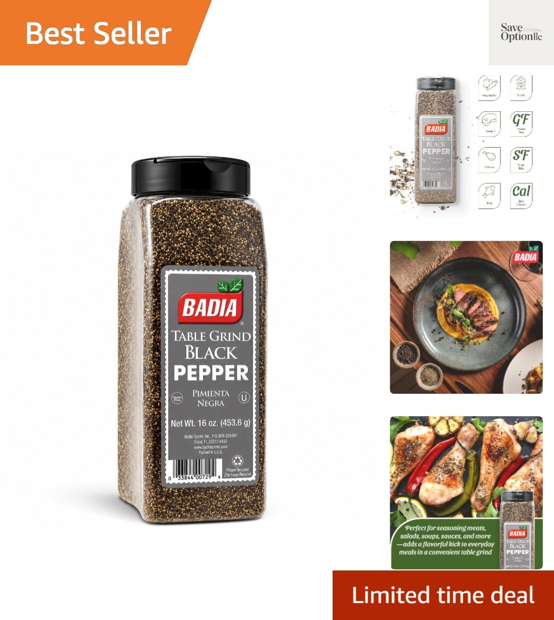 Black Pepper Table Grind, 16 oz – Freshly Ground Flavor | table grind black …