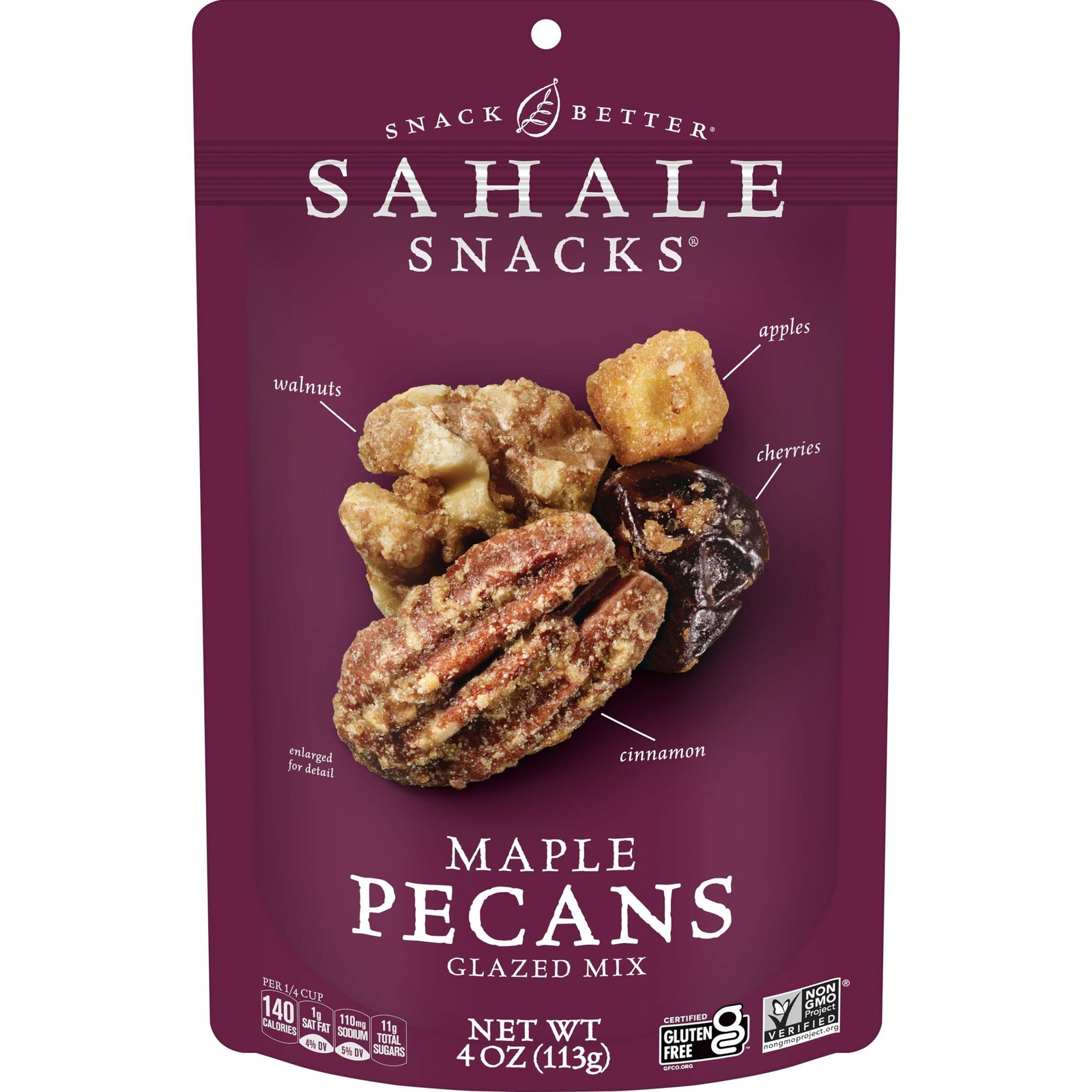 Maple Pecans Glazed Mix 4 Ounces Pack of 6