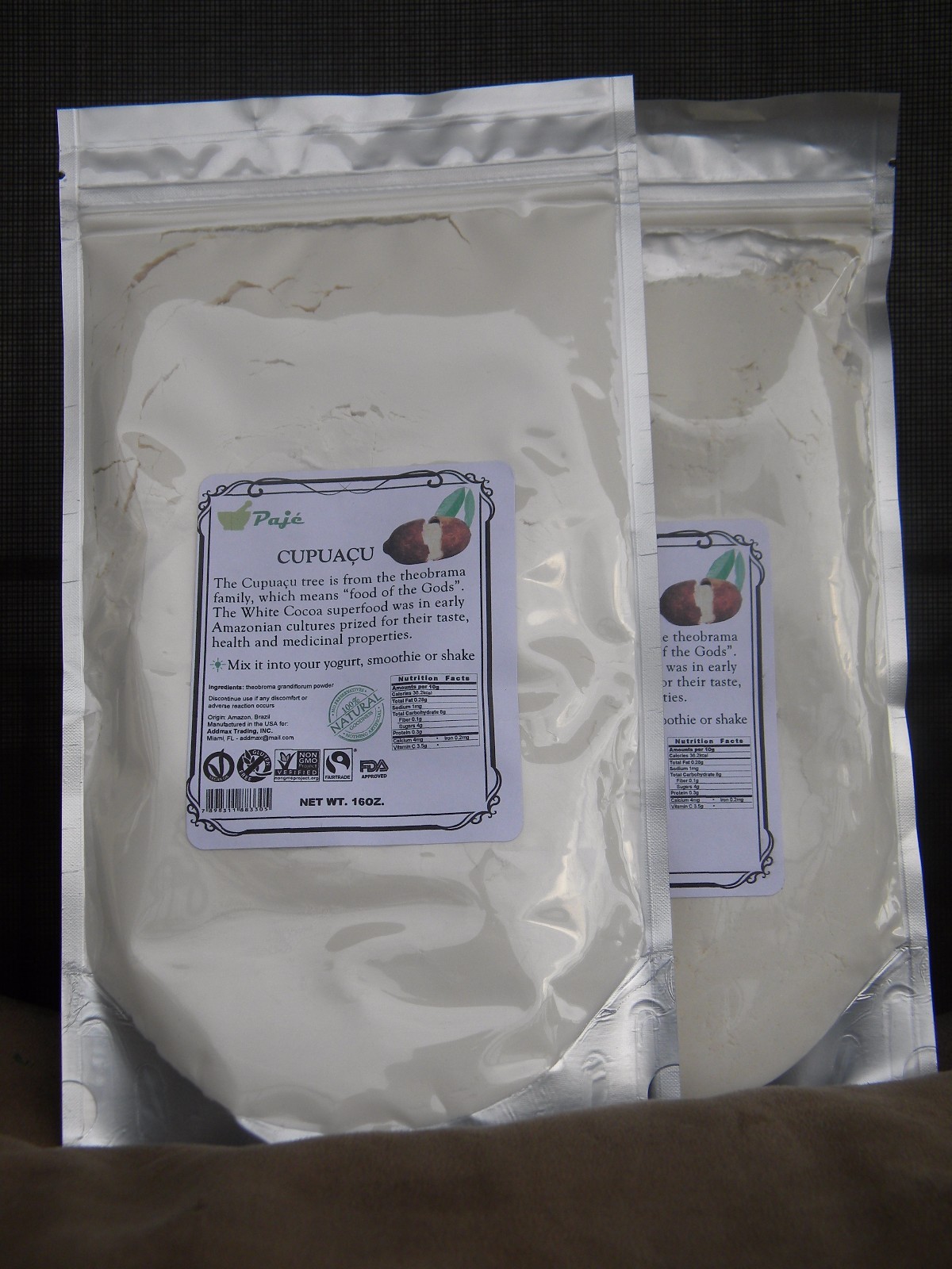 CUPUACU freeze dried fruit powder 64oz 4lb PAJE Superfoods, anti-aging