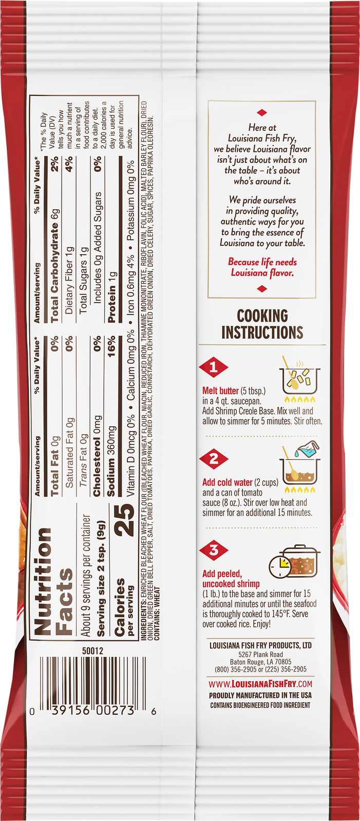 Louisiana Fish Fry Mix Shrimp Creole 2.61 oz (Pack of 24)
