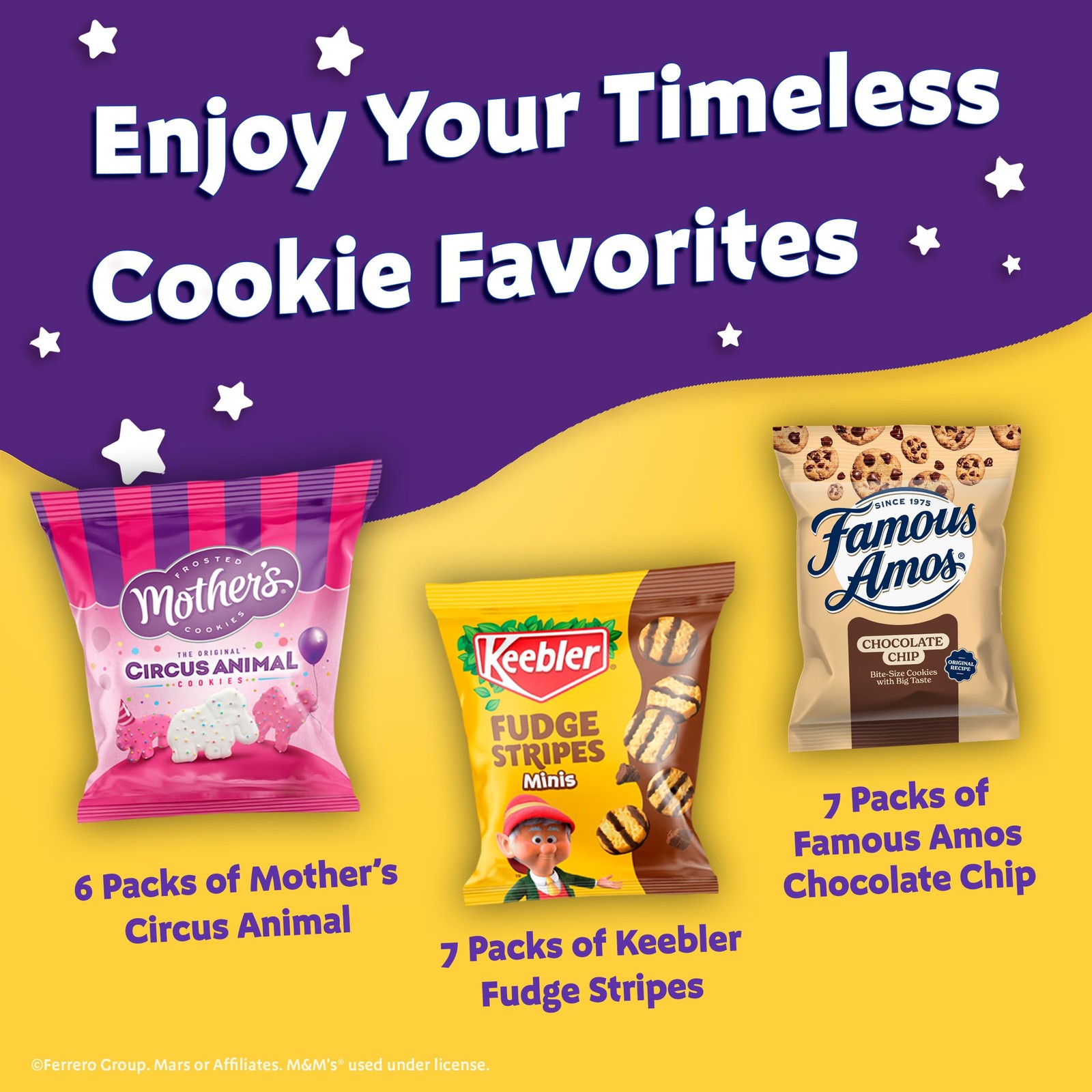 Assorted Cookie Mother’s Circus, Keebler Fudge Stripes & Famous Amos, 20ct