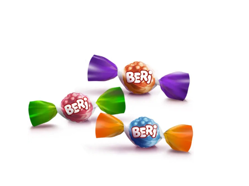 Ukrainian ROSHEN Lollipop Hard Caramel Candy «BERI» Berry Punch, Cherry 200g 7oz