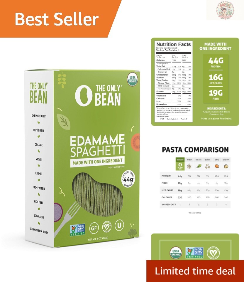 Keto-Friendly Organic Edamame Spaghetti – Plant-Based, Gluten-Free Pasta – 8 oz