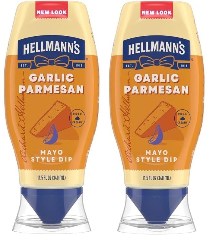 2 Hellmann’s Garlic Parmesan Chicken Tender Mayo Style Dip Sauce 11.5 oz Bottles