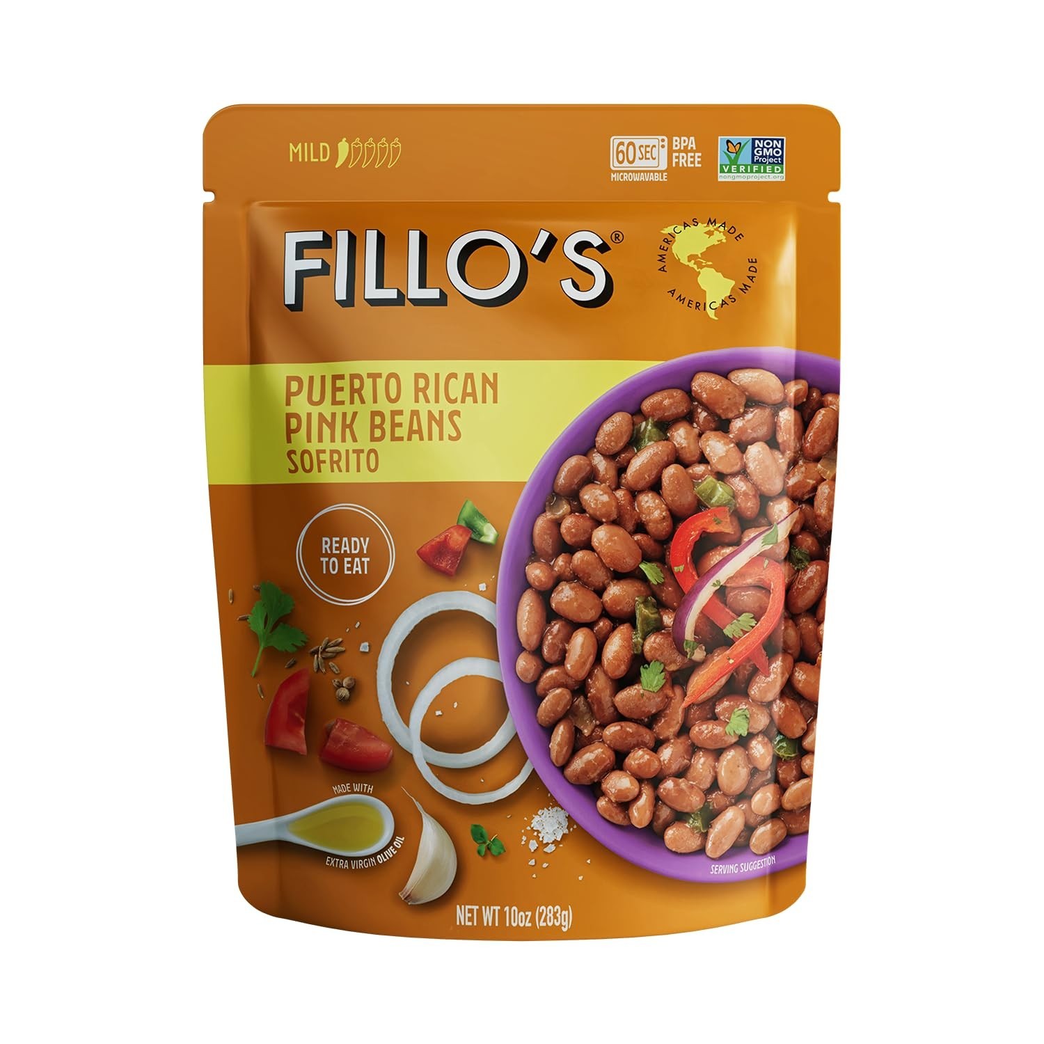 Nutritious 10 OZ Puerto Rican Pink Beans with Sofrito – Fat-Free &