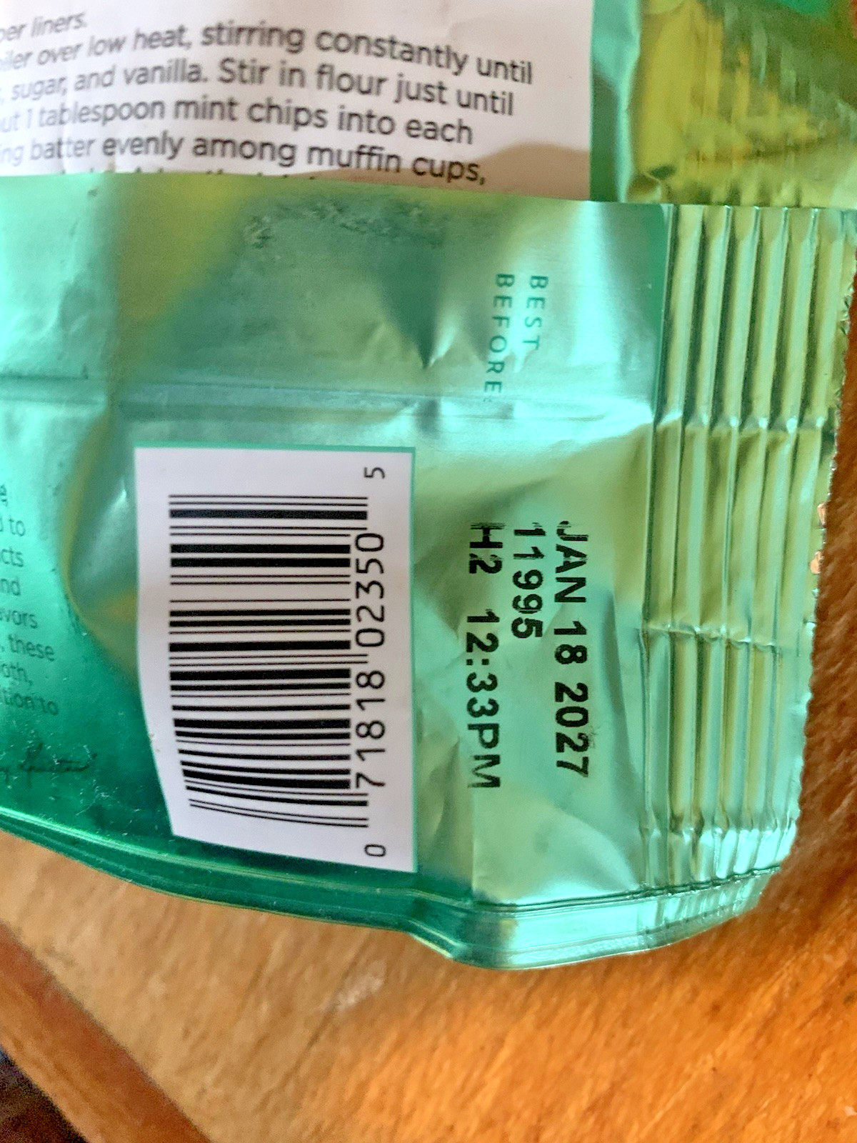 NEW GUITTARD GREEN MINT BAKING CHIPS 12oz 340g NON GMO/NUT FREE best by 1/18/27