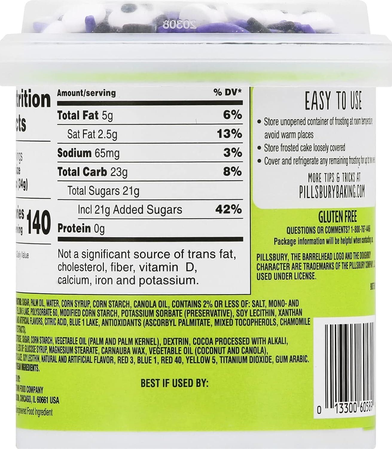 Pillsbury Funfetti Halloween Cake Mix Candy Bits Green Cupcake 2-15.2Oz JAN 2027