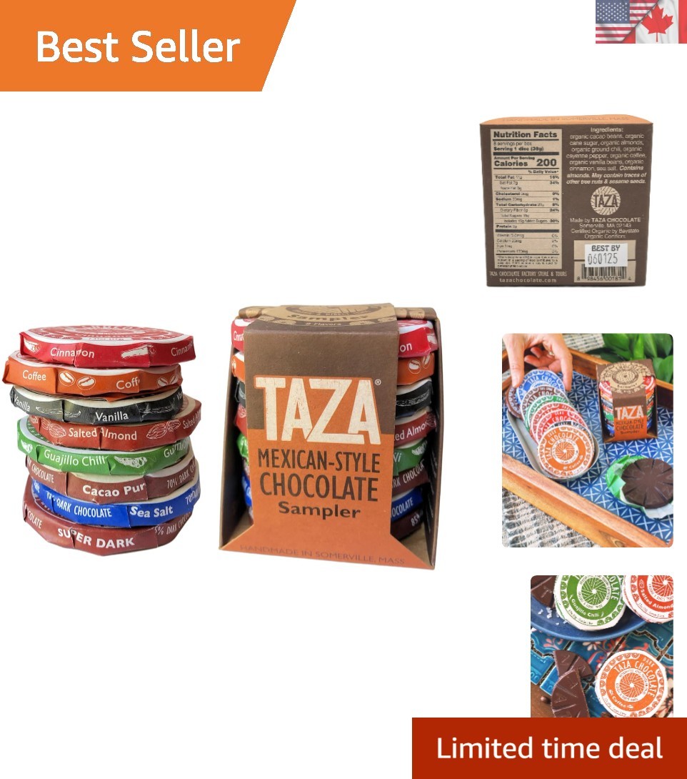 Stone-Ground Organic Dark Chocolate Discs – , Gluten-Free, Variety Pack
