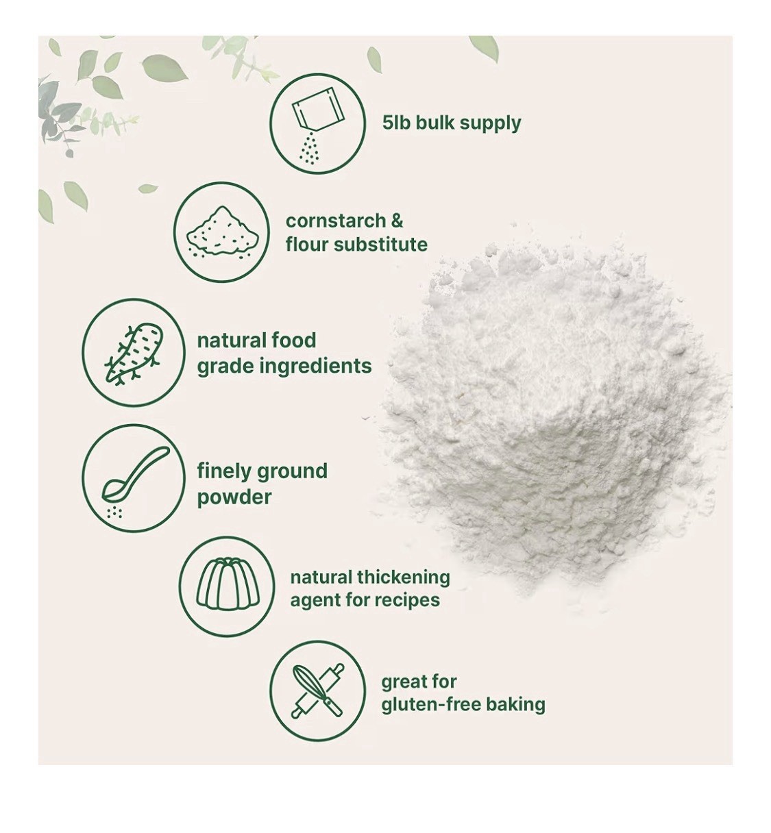 Organic Arrowroot Powder (Flour), 5lb (80oz) | Premium Source from Arrowroot …