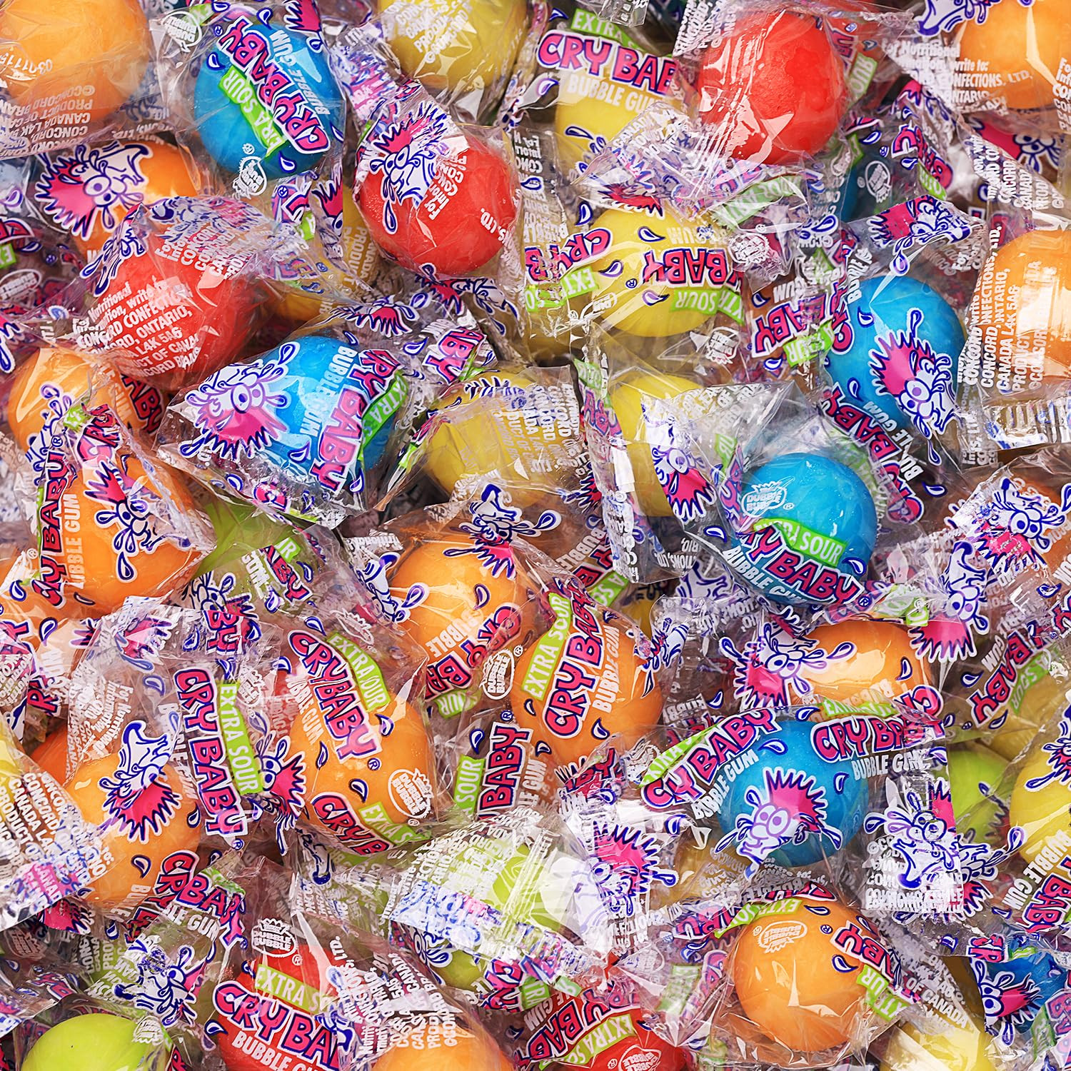 Sour Gumballs – Sour Fruit Gum – 60 Pcs Individually Wrapped Gumballs – Chewing