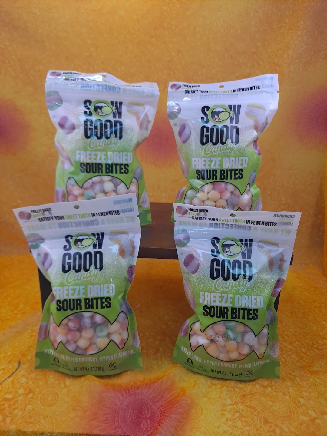 Sow Good Freeze Dried Candy, Sour Bites, 4.2oz. Bulk, Lot BB: 10/2027 Pack Of 4