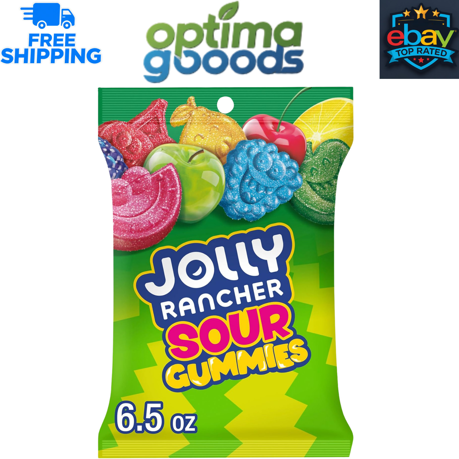 JOLLY RANCHER Sour Gummies Assorted Fruit Candy Bag 6.5 oz – Fresh Sealed.