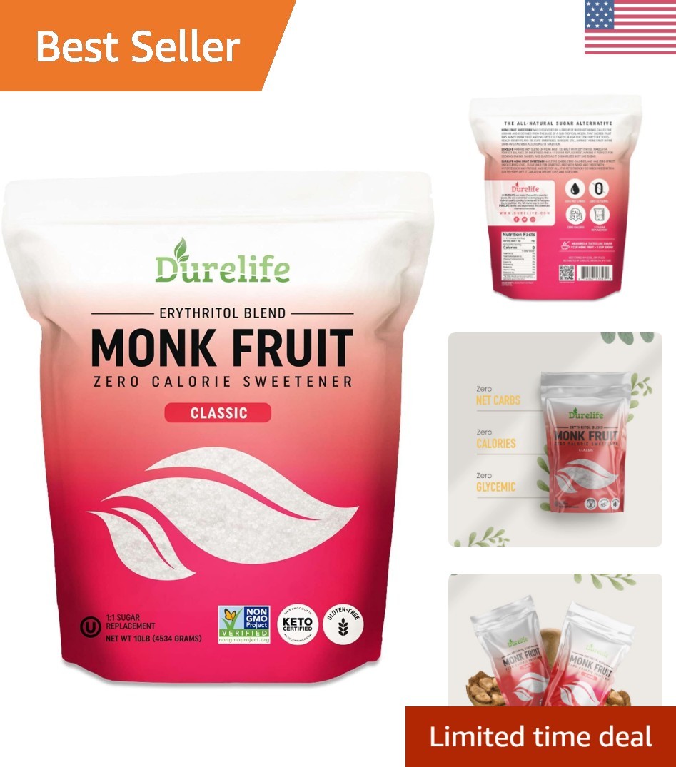 Monk Fruit Sweetener 10 lbs – Non-GMO & Gut-Friendly Sugar Substitute