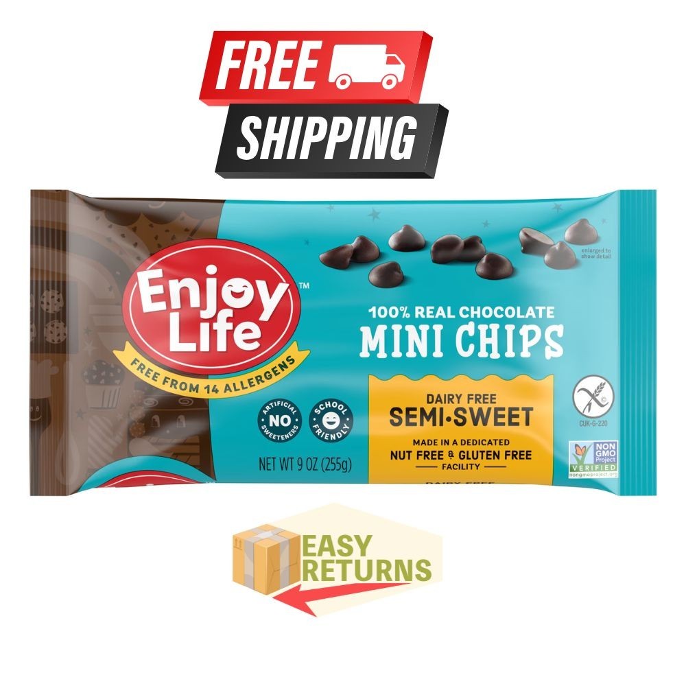 Enjoy Life Semi-Sweet Mini Chips, Dairy Free Chocolate Chips, 9 oz