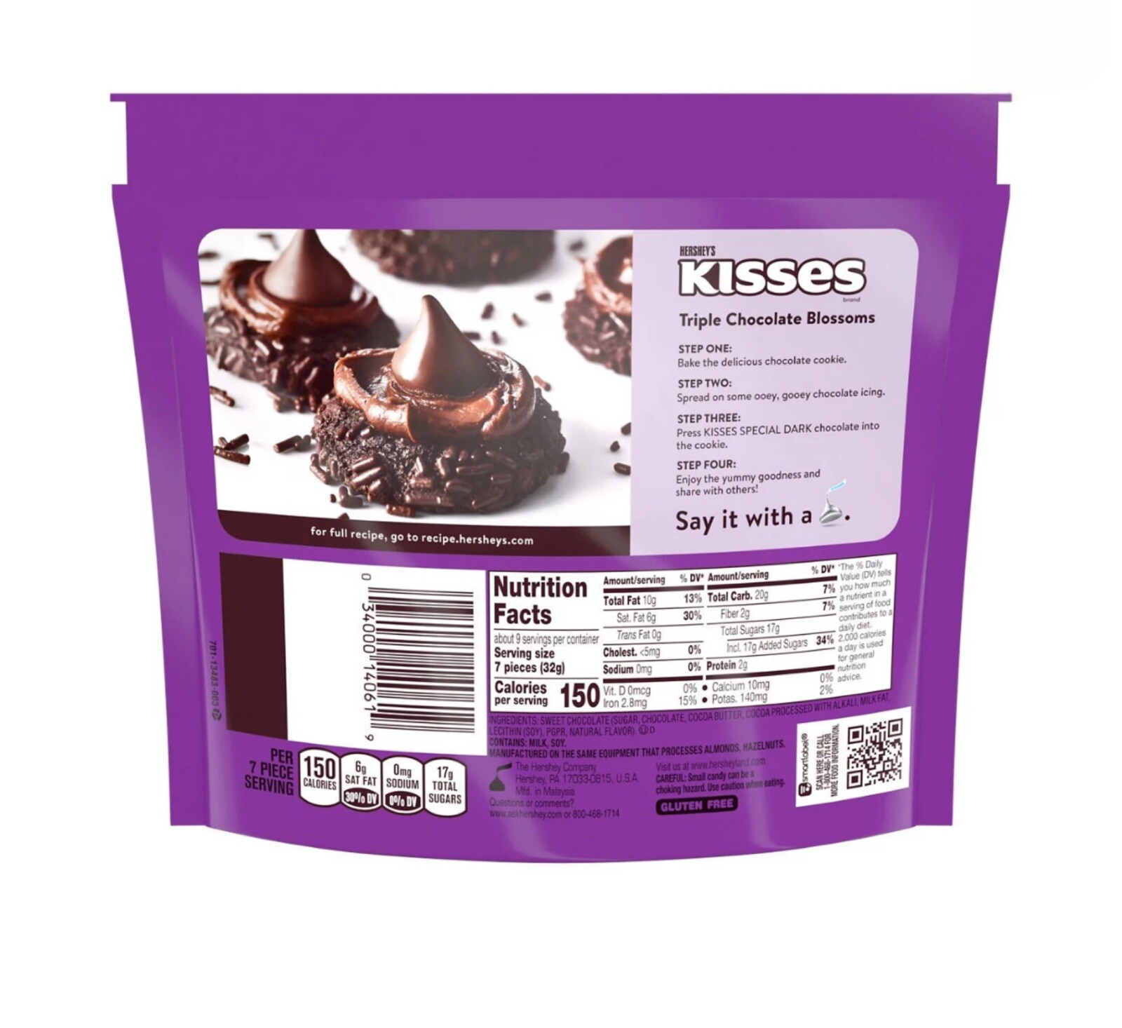 🔵 New Exclusive Hershey Kisses Special Dark Mildly Sweet Chocolate 10oz