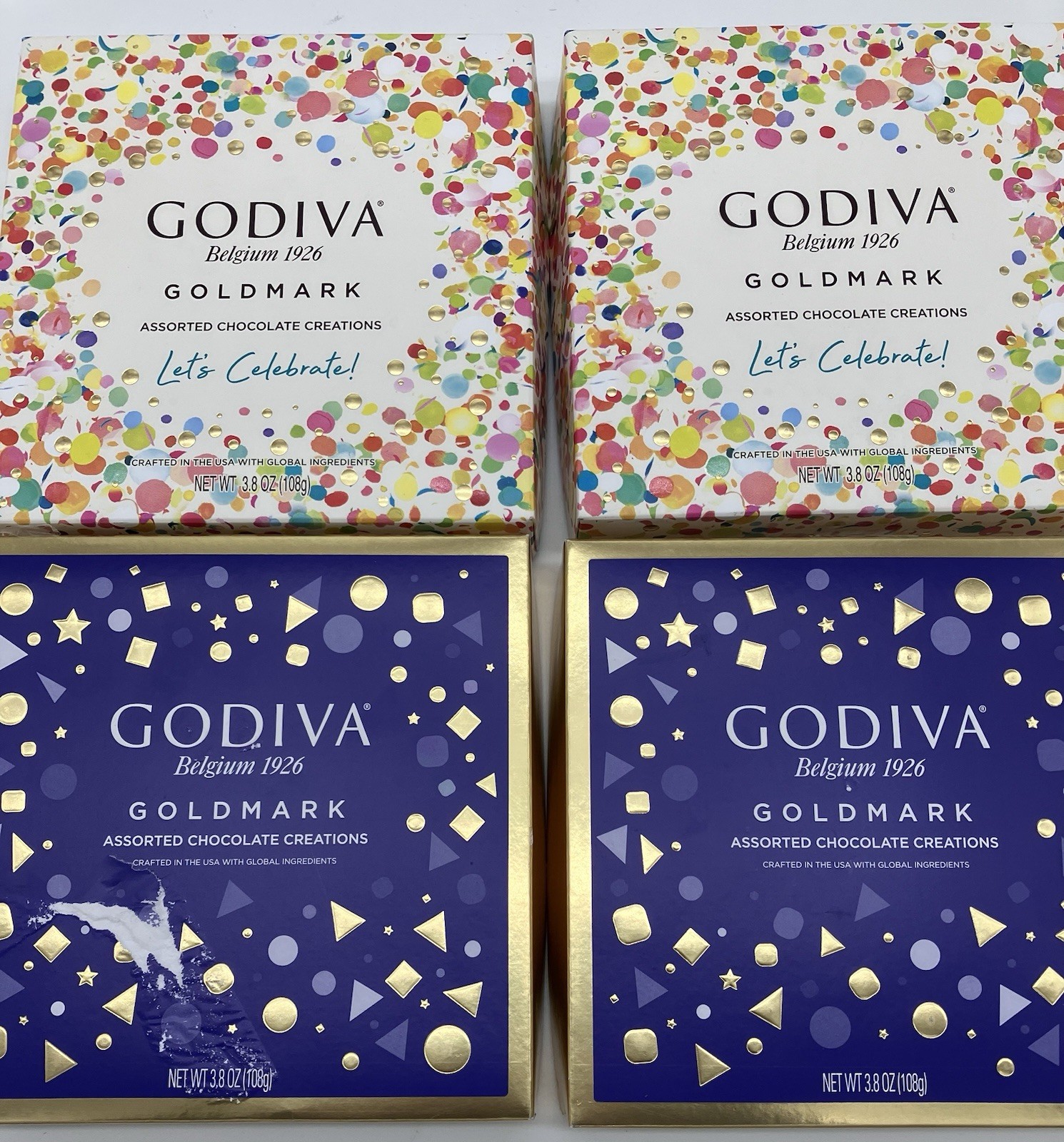 4 Boxes Godiva Goldmark Assorted Chocolates (9pc, 3.8 oz Boxes) 36 Total Pieces