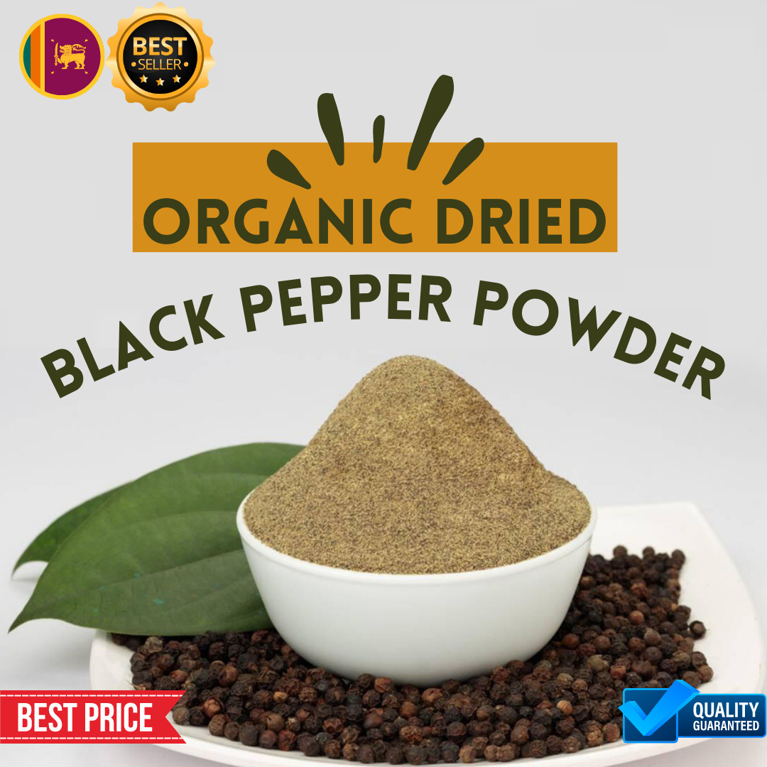 Organic Dried Black Pepper Powder 400g – High Quality Ceylon Spices