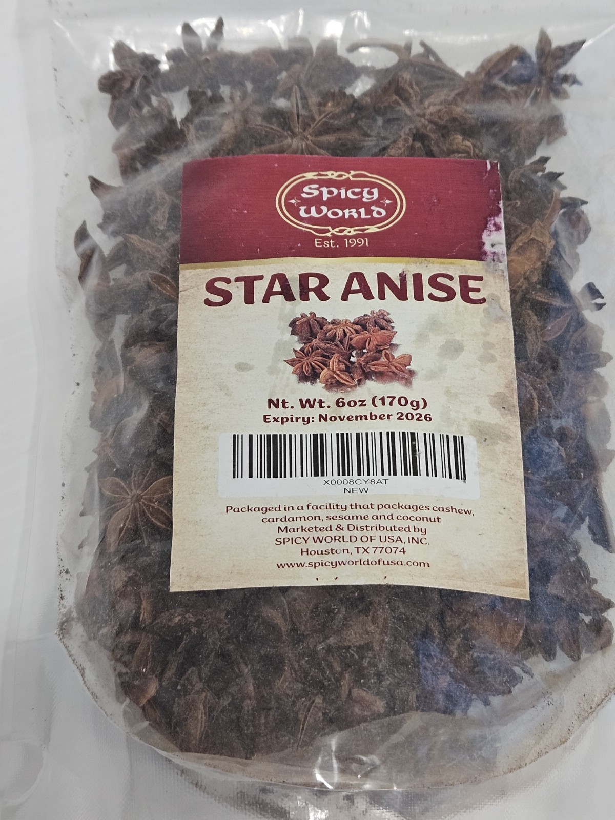 Star Anise Whole Pods 6 Oz Bag -Premium Quality