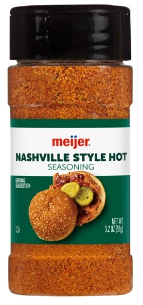 Meijer Nashville Hot Flavored Seasoning Shaker Rub Chicken Beef Pork, 3.2 oz