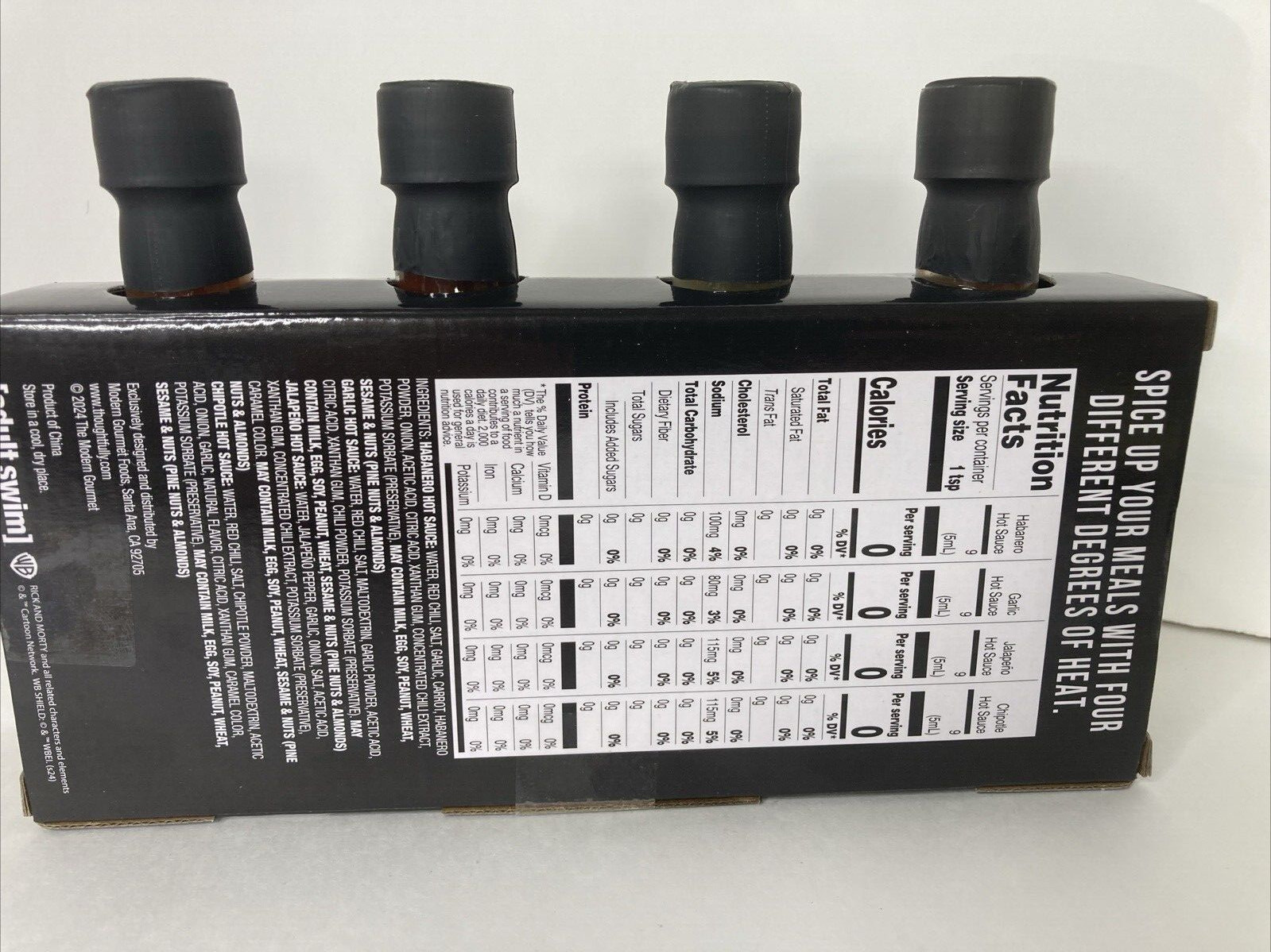 Rick & Morty Interdimensional Hot Sauce Garlic / Jalapeno / Chipotle / Habanero