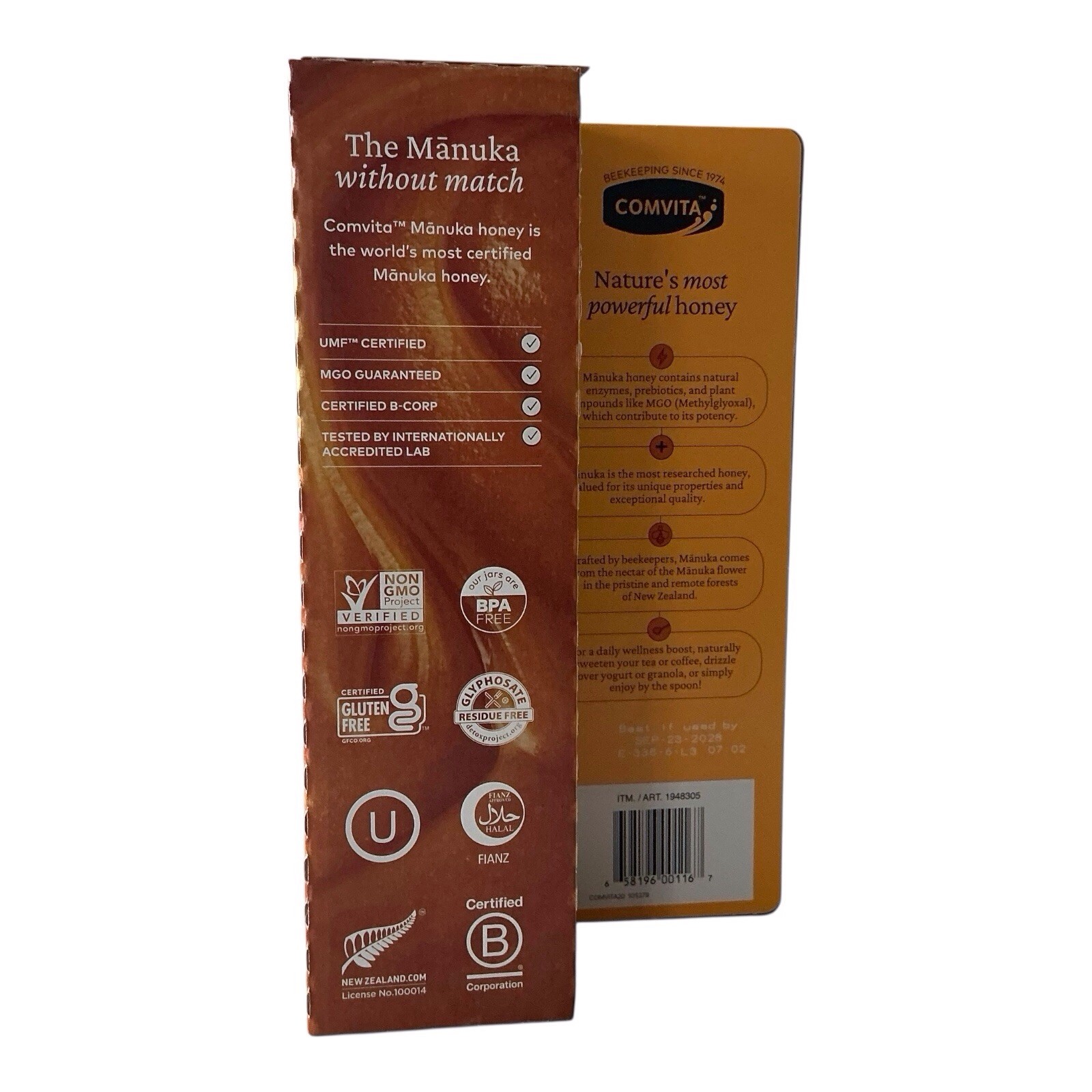 Comvita Manuka Honey 17.6oz UMF 12+ MGO 354+ Raw Certified Best By 9/28