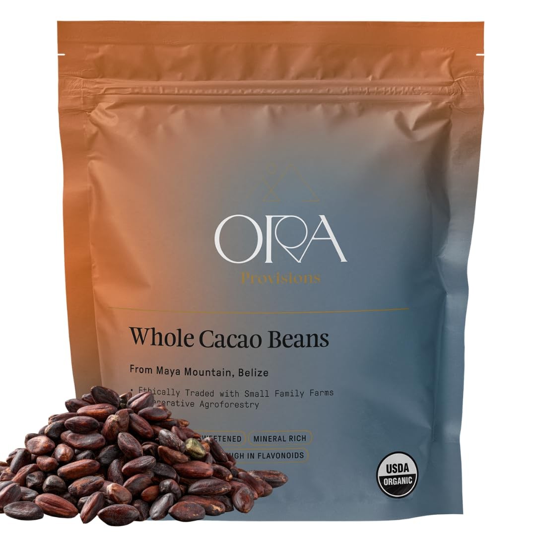 ORA Whole Cacao Beans, 10oz – Organic, Ethical, Regenerative, Heavy 10 ounces