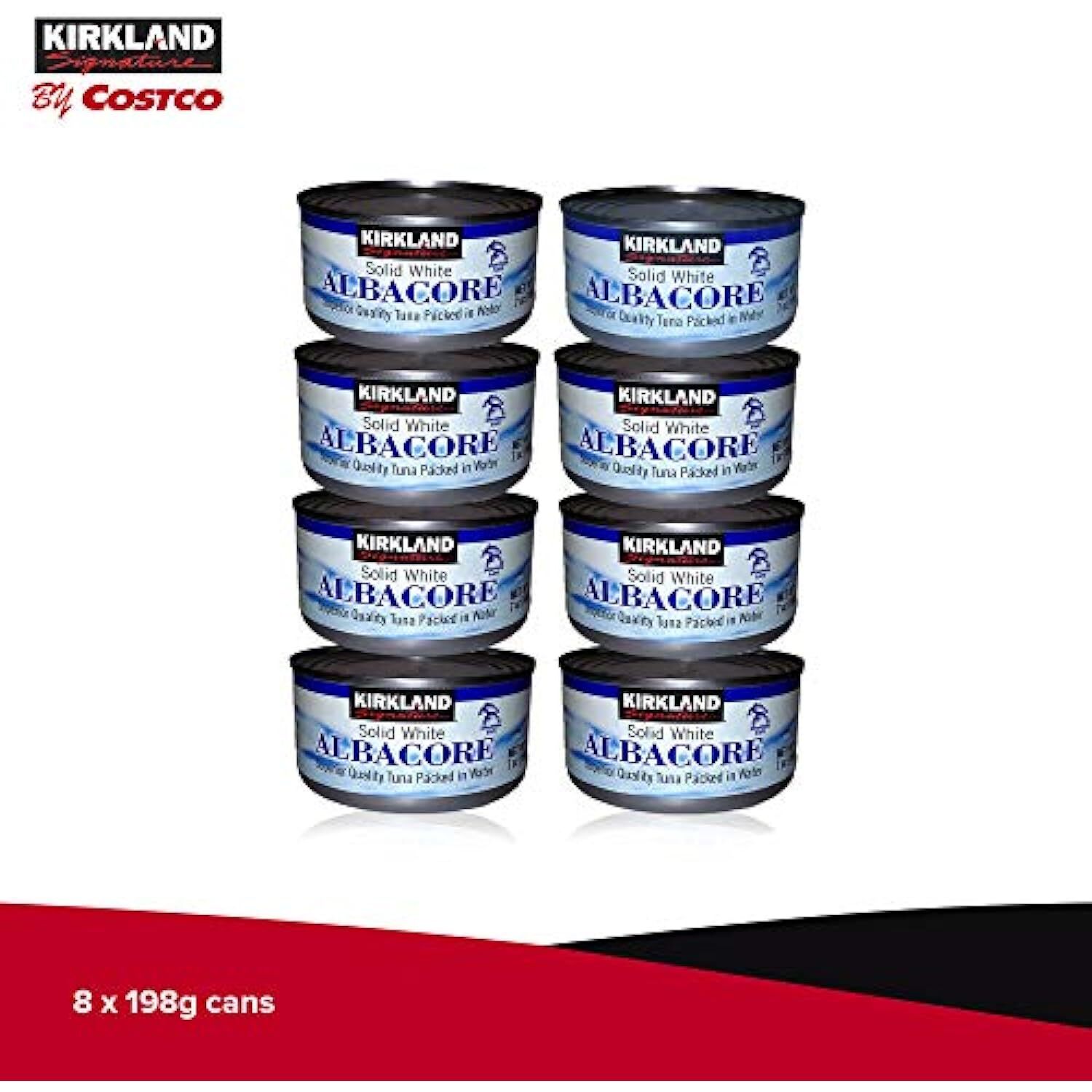 Kirkland Signature Solid White Albacore Tuna, 7 Ounce – 8 Count (Pack of 1)