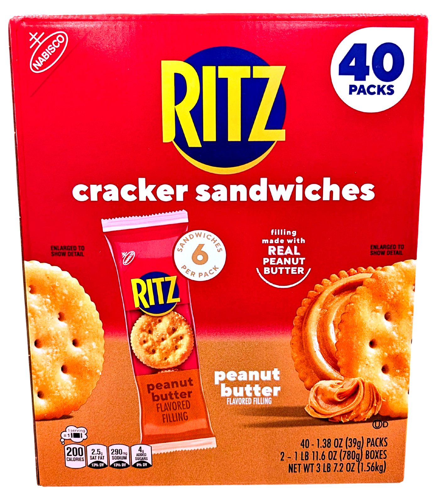 RITZ Cracker Sandwiches Peanut Butter 40 Count EXP 08/2026