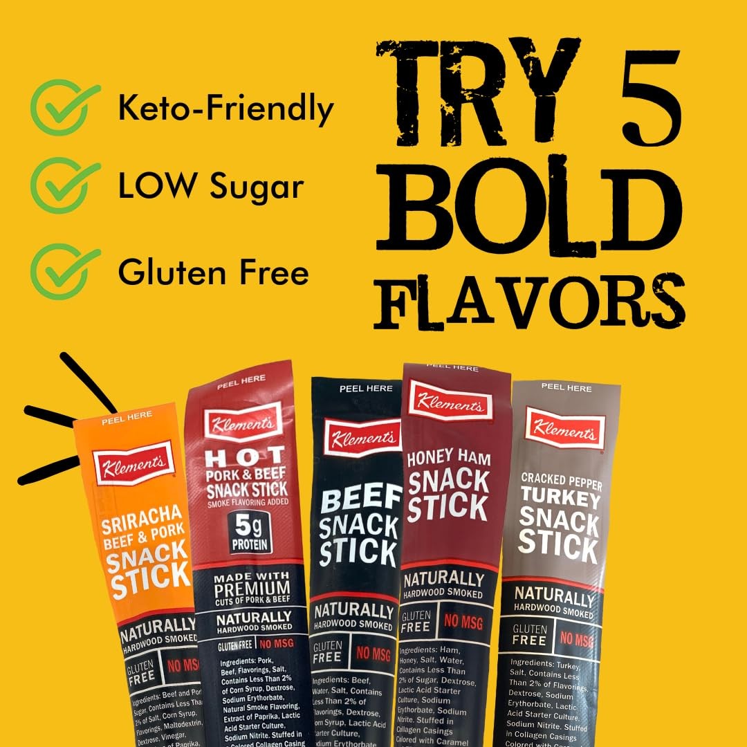 Meat & Cheese Sticks Sampler | Birthday Gifts for Men | 26pc Meat Sticks Vari…